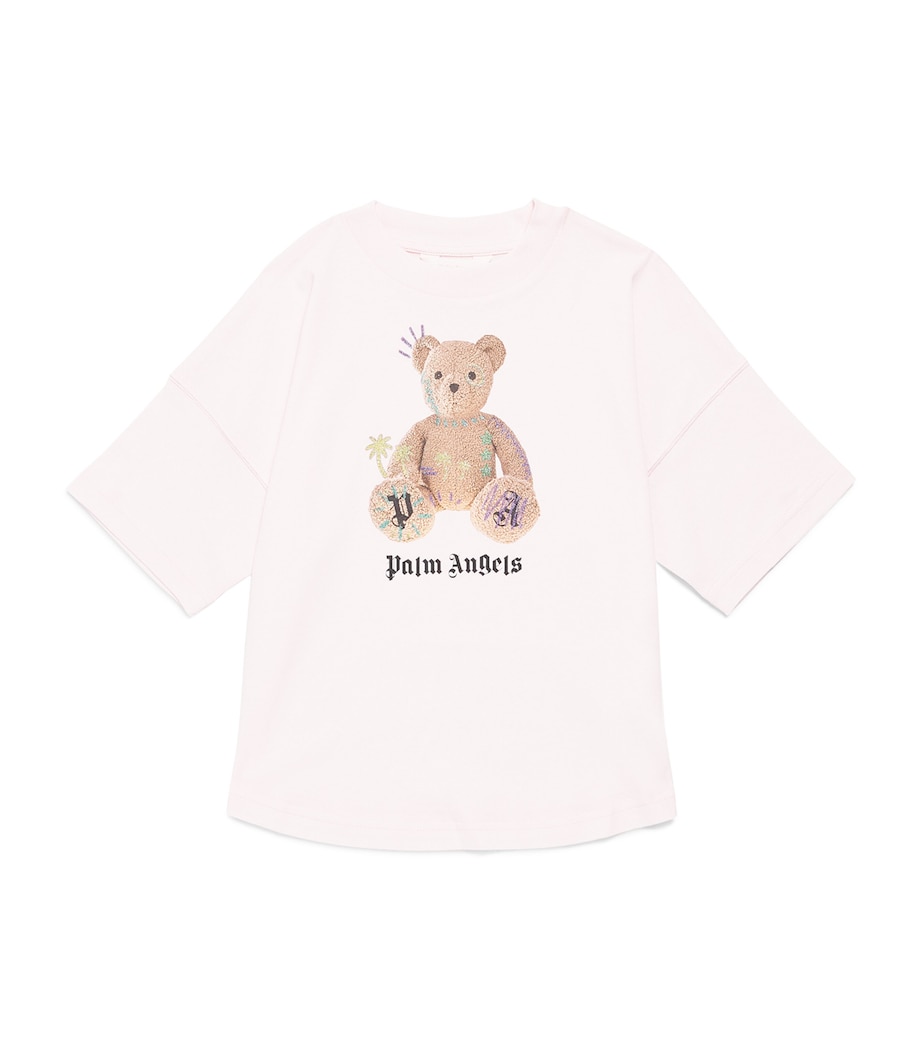 Palm Angels Kids Cotton Bear T-Shirt (4-12+ Years) Rosa/pink Image 1