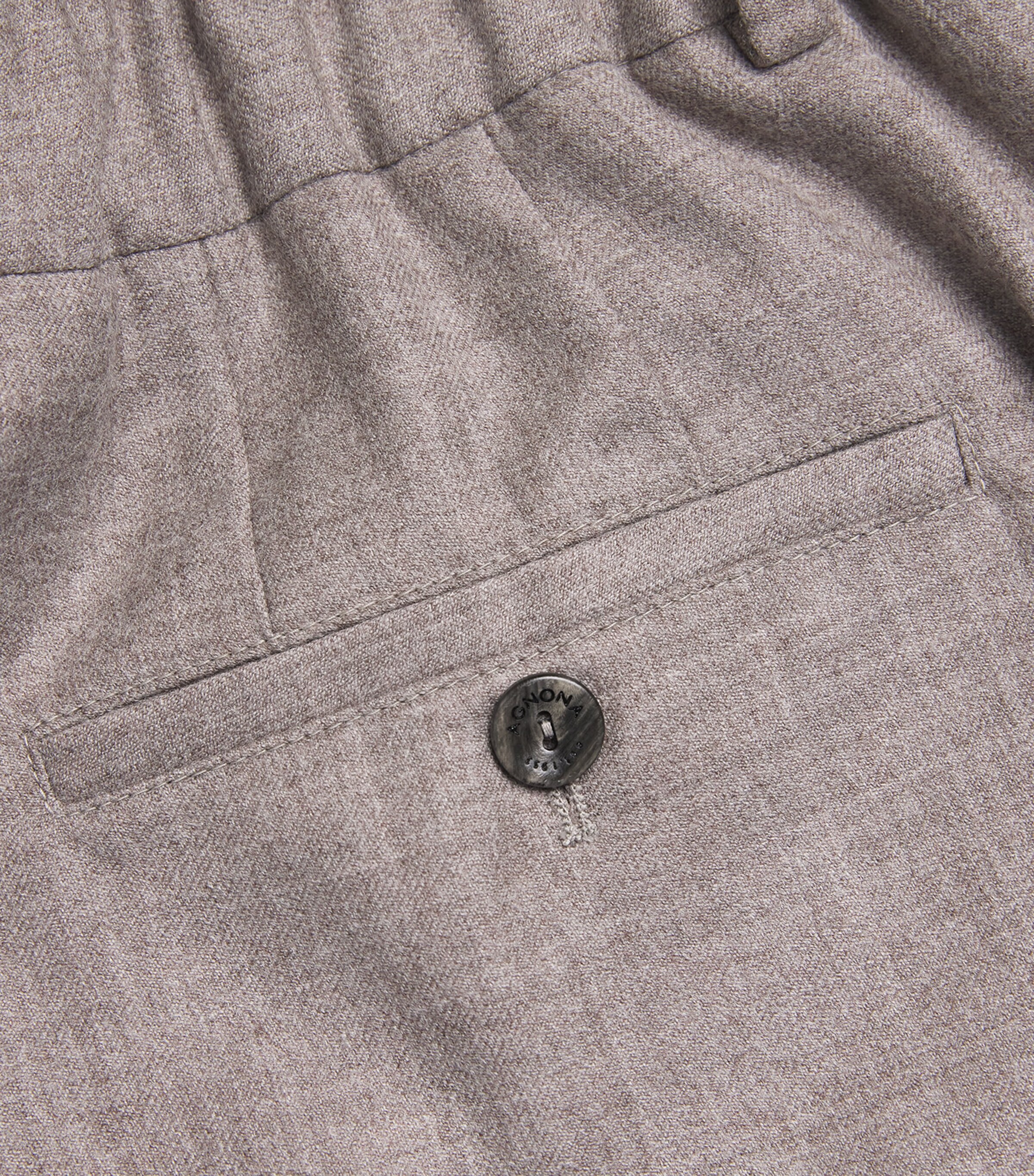 Agnona Mens Wool Slim Trousers Drk Beige Sesame Image 2