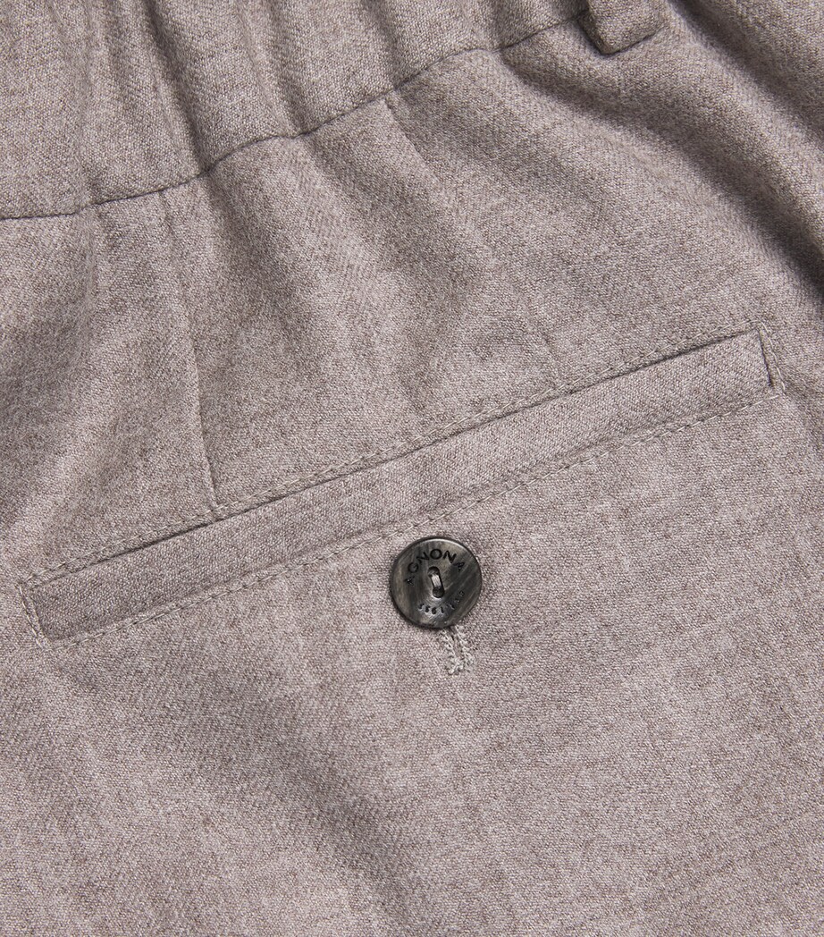 Agnona Mens Wool Slim Trousers Drk Beige Sesame Image 2