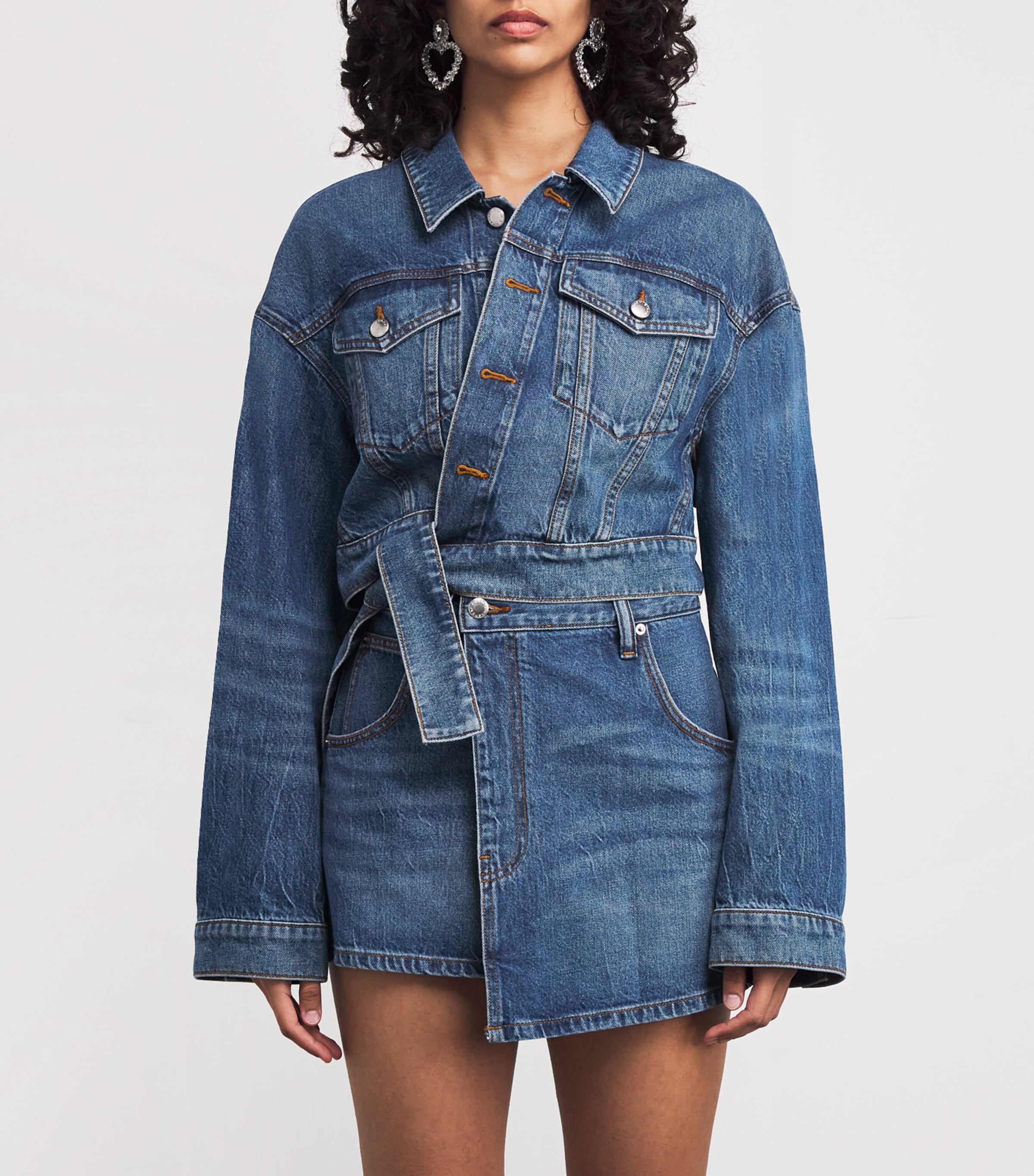 Denim Wrapped Trucker Jacket 401 DEEP BLUE Image 3