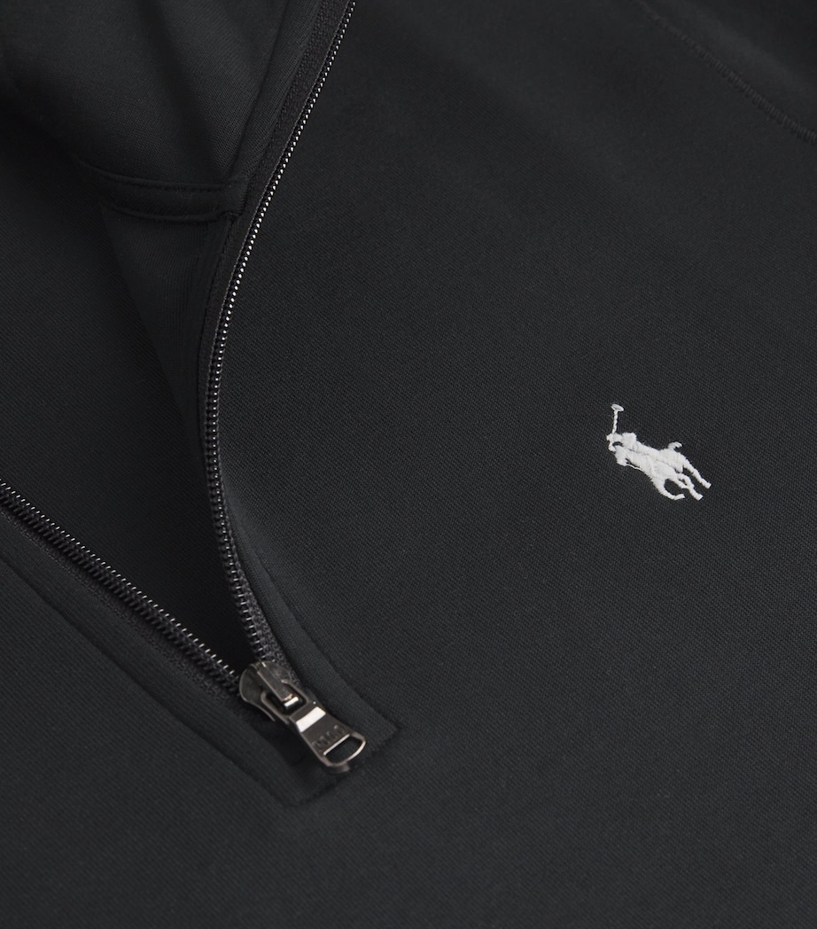 Cotton-Blend Quarter-Zip Sweatshirt BLACK Image 5