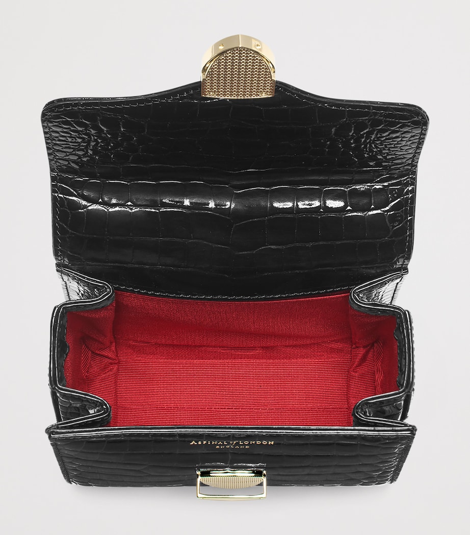 Aspinal Of London Mini Leather Mayfair Top-Handle Bag Black Image 5