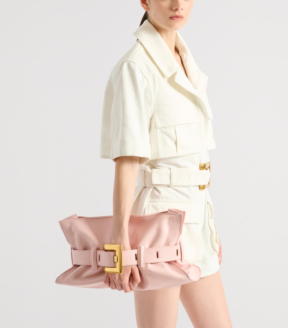 Balmain Medium Leather Anthem Shoulder Bag Rose Pale Image 6