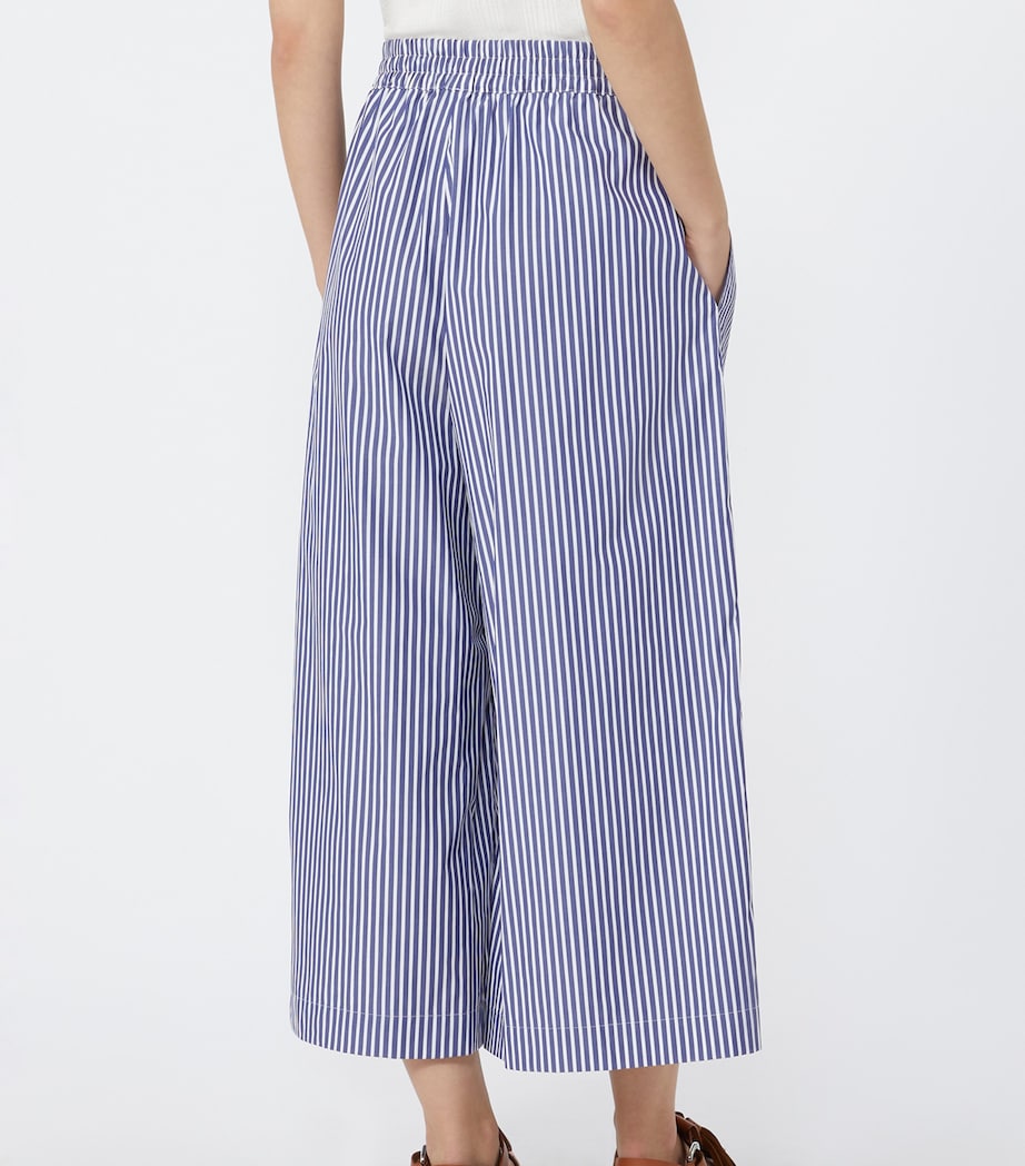 Weekend Max Mara Womens Stripe Wide-Leg Trousers Navy Image 4