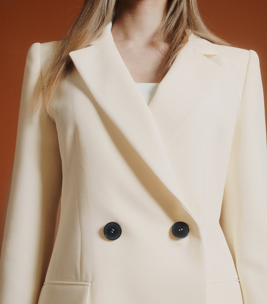 Marella Womens Double-Breasted Blazer Wool White Image 5