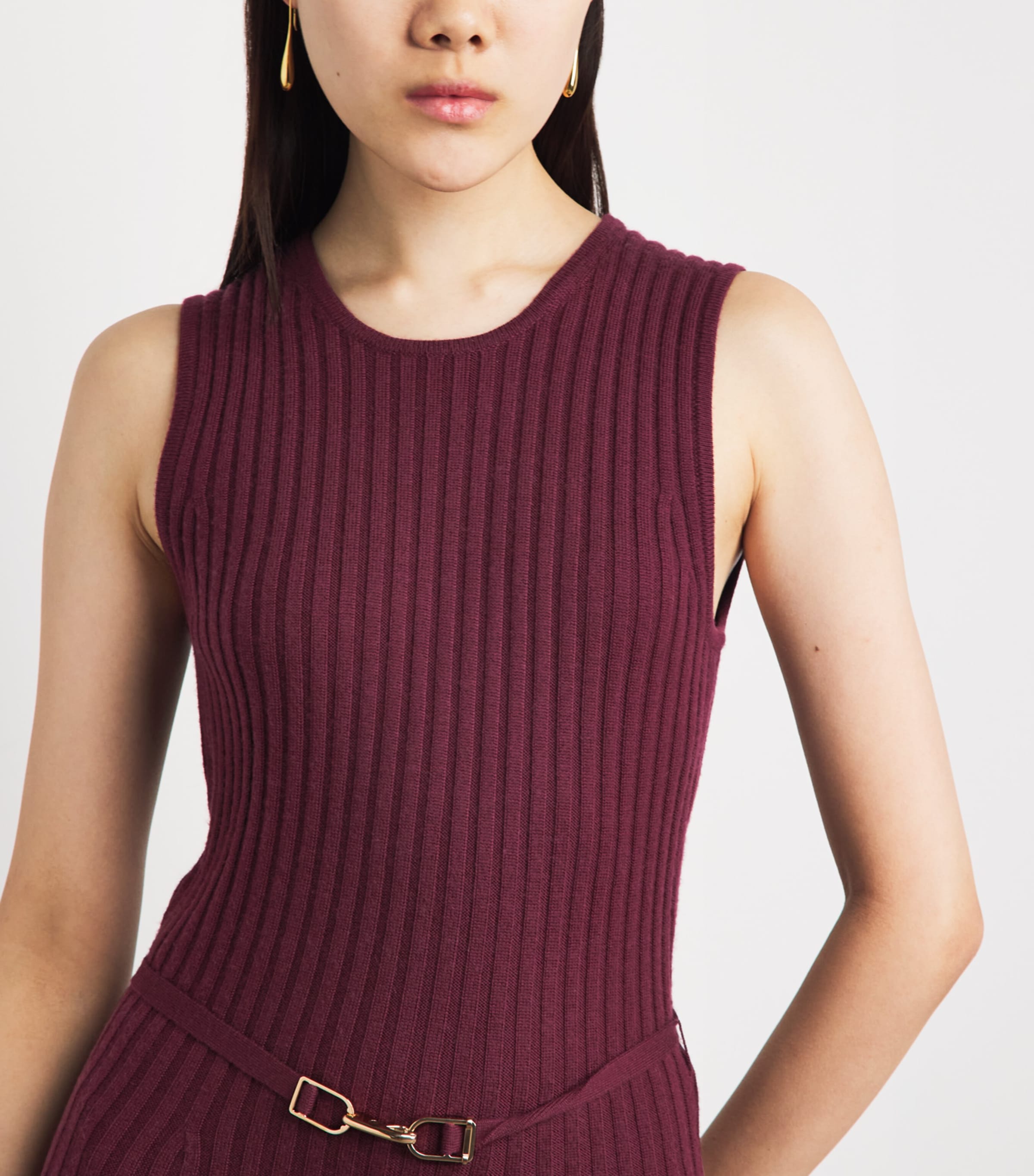 Gabriela Hearst Womens Merino Wool-Cashmere Meier Knit Dress Bdx Bordeaux Image 5