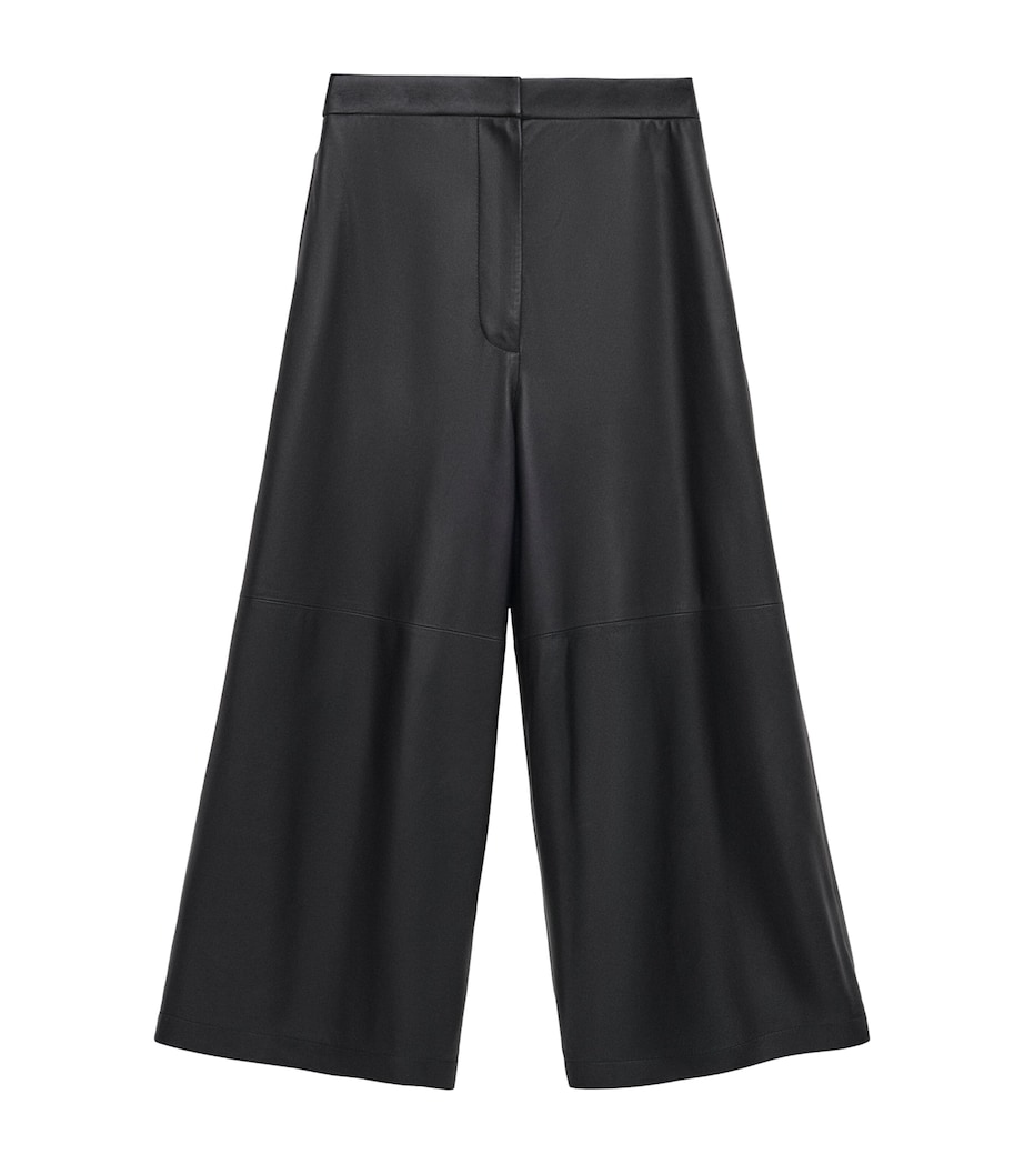 Nappa Lambskin Cropped Trousers BLACK Image 1