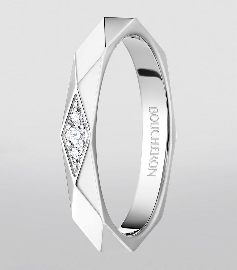 Platinum and Diamond Facette Wedding Ring MULTI Image 3
