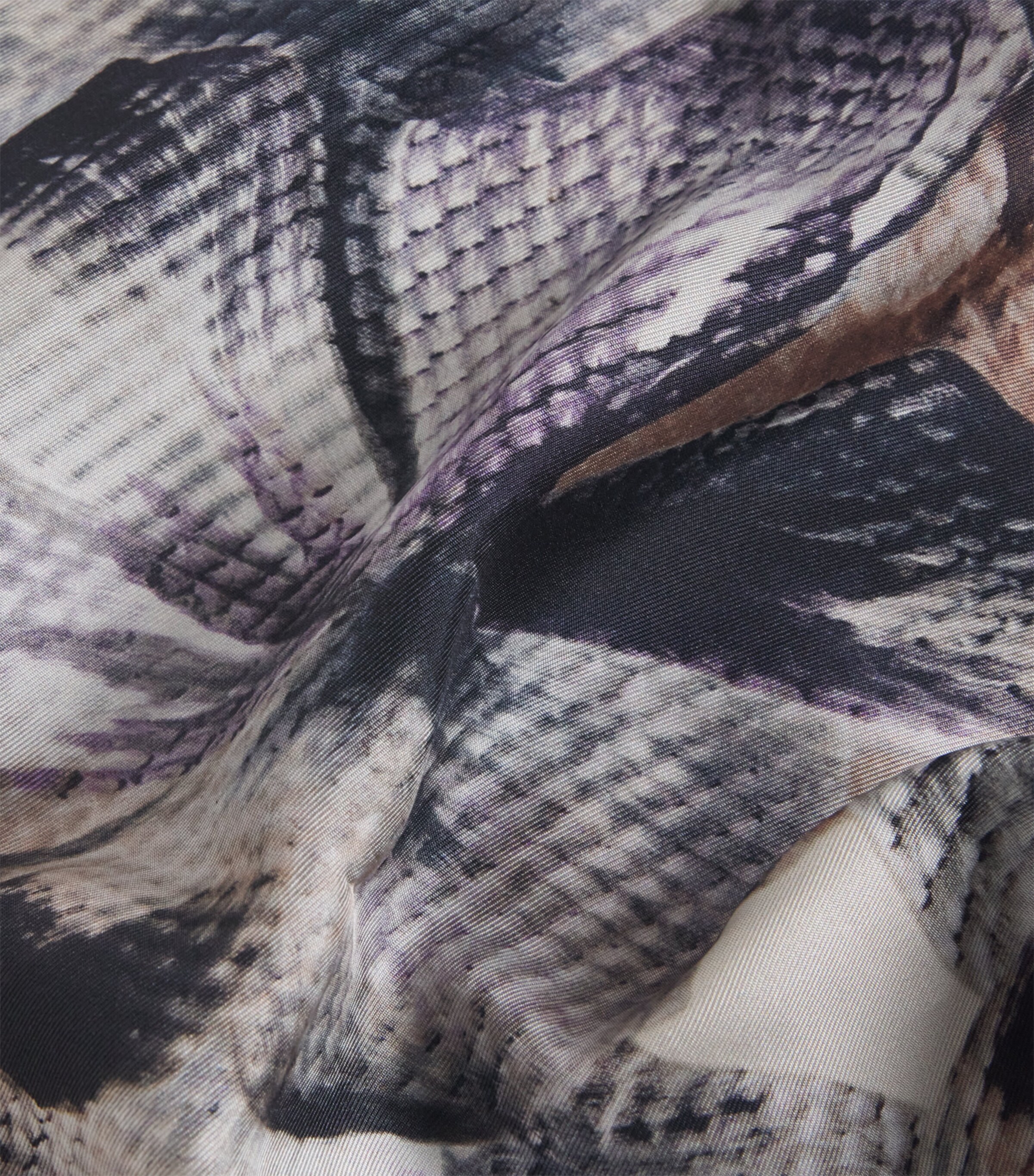 Agnona Silk Floral Scarf Mauve Image 4