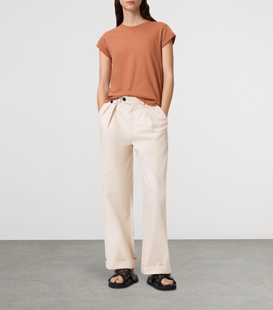 AllSaints Womens Organic Cotton Anna T-Shirt Pecan Brown Image 5