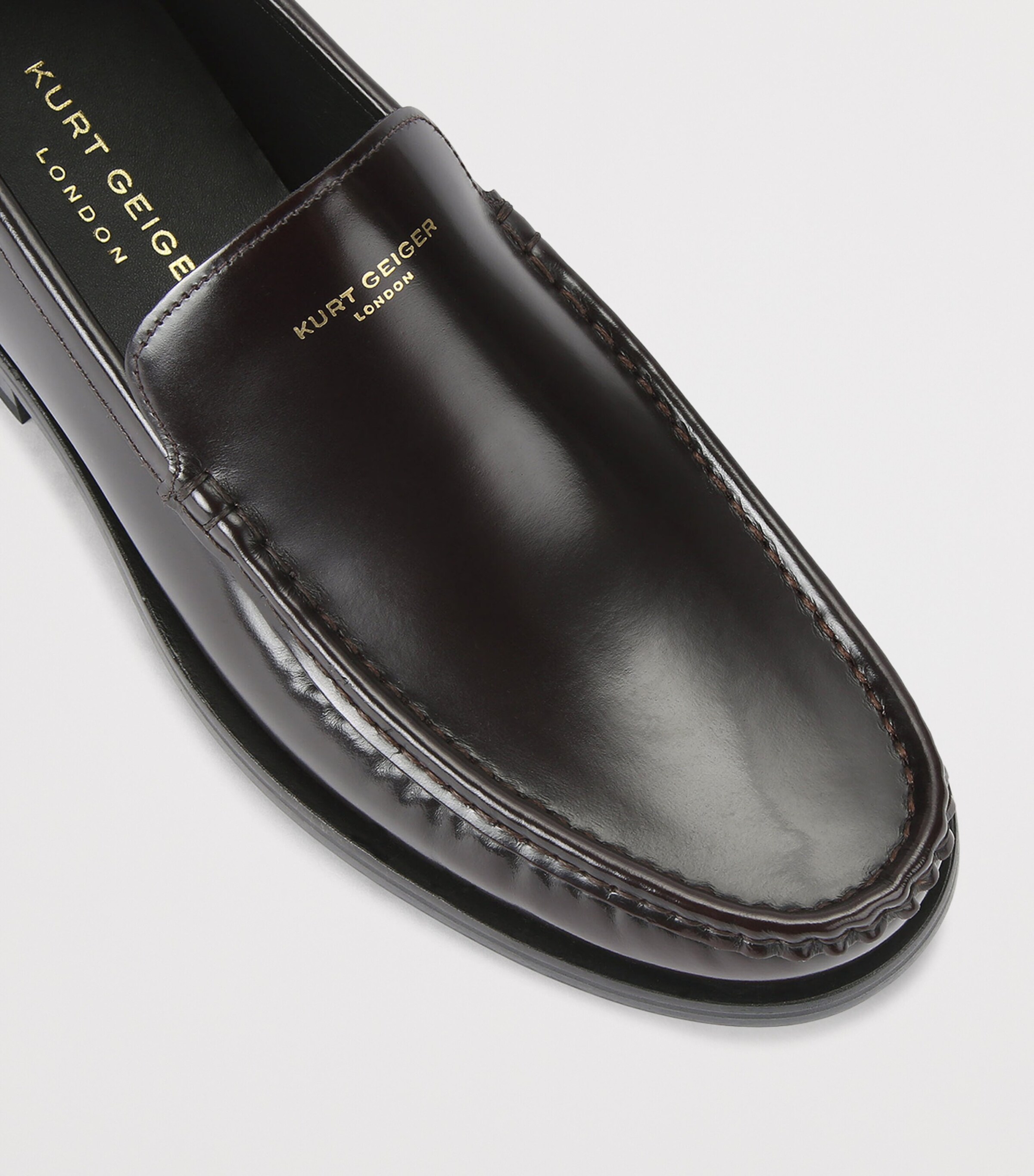 Leather Denman Loafers WINE Image 3