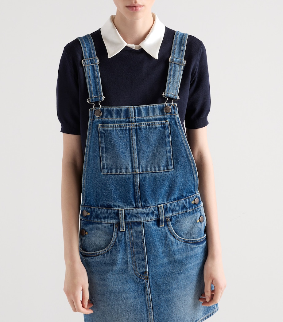 Denim Dungaree Mini Dress F0V3N Image 6