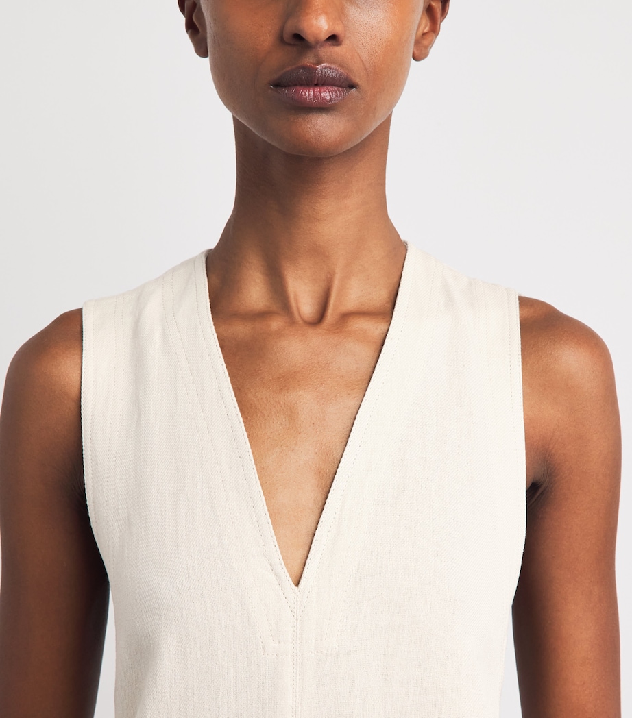 Nanushka Womens Linen-Blend Amarilis Dress Creme Image 3