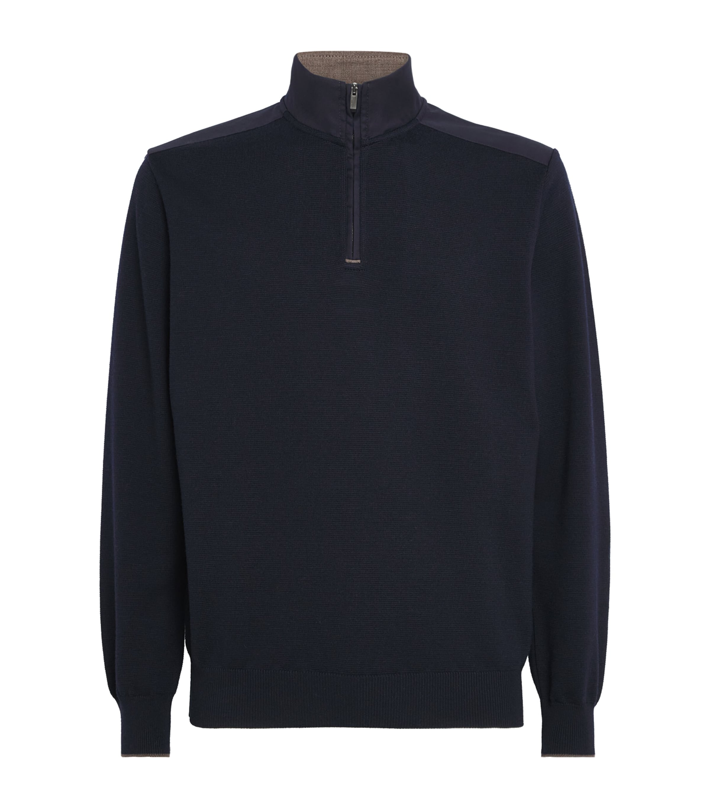 Virgin Wool Riviera Quarter-Zip Sweater 050 BLUE Image 1