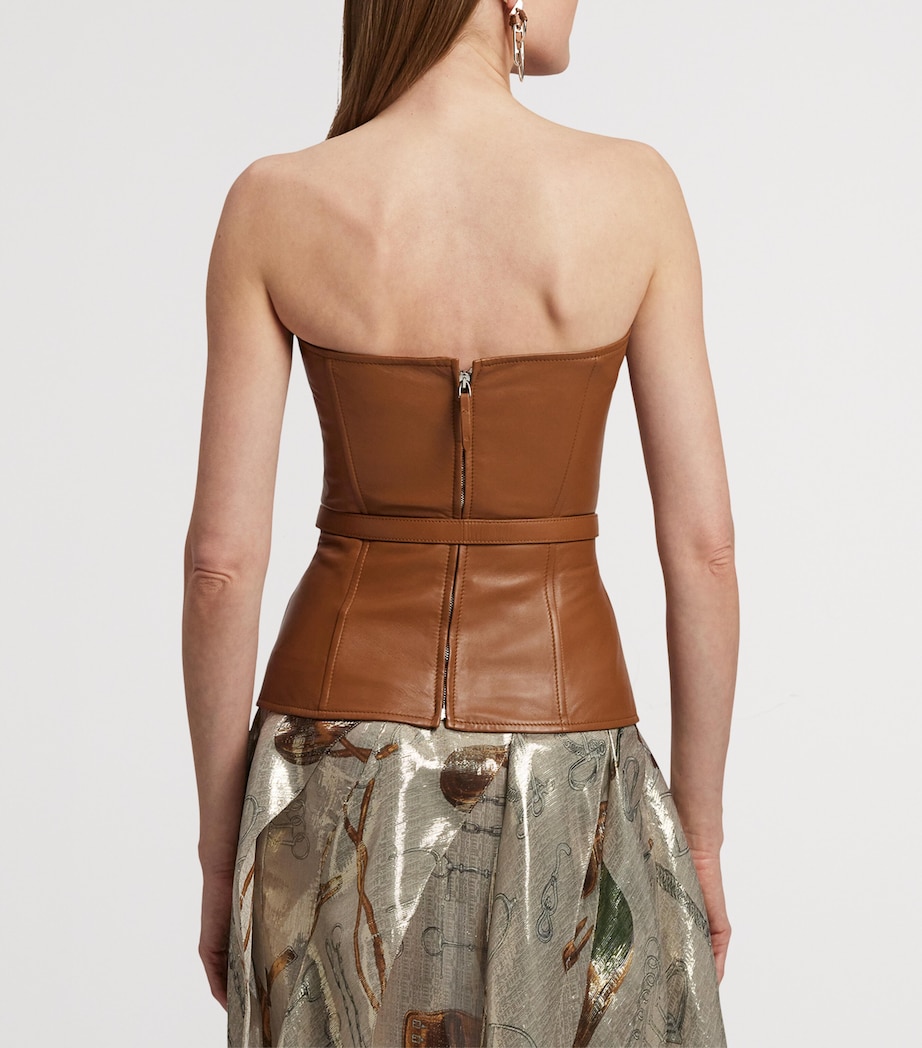 Leather Belted Top LIGHT TOFFEE Image 8