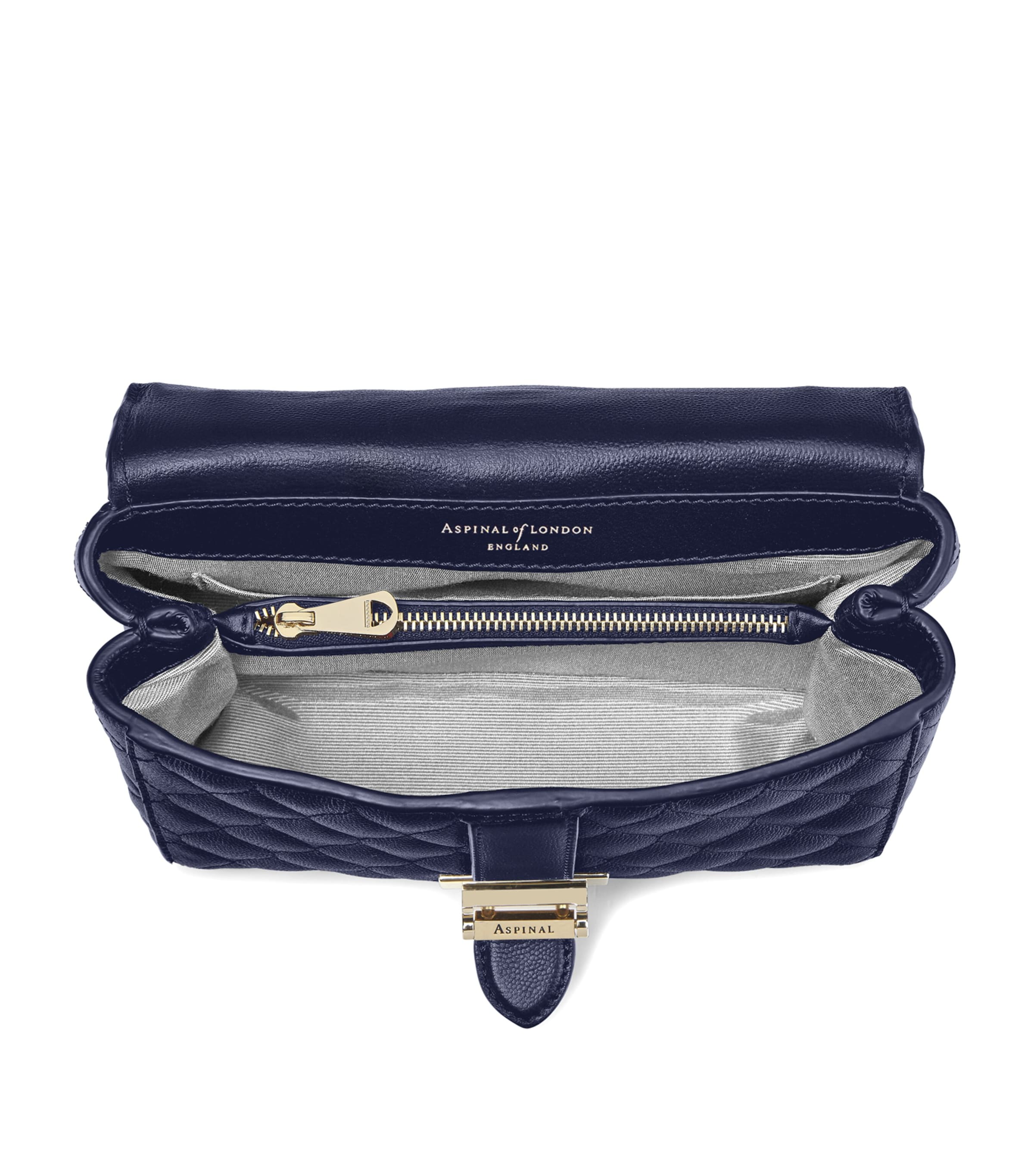 Small Leather Lottie Cross-Body Bag NAVY Image 4