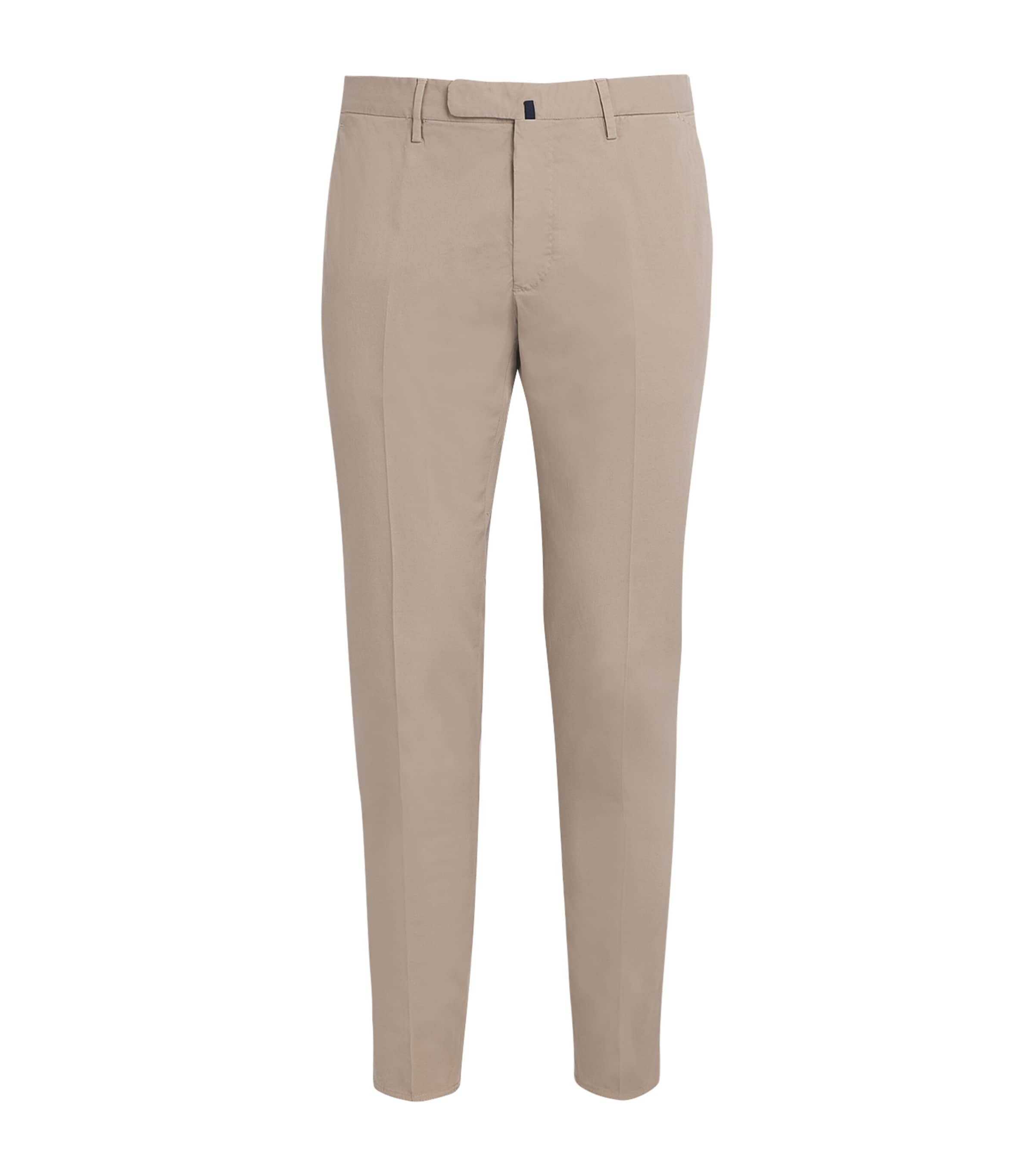 slowear Mens Cotton Royal Batavia Slim Chinos Beige Chiaro Image 1