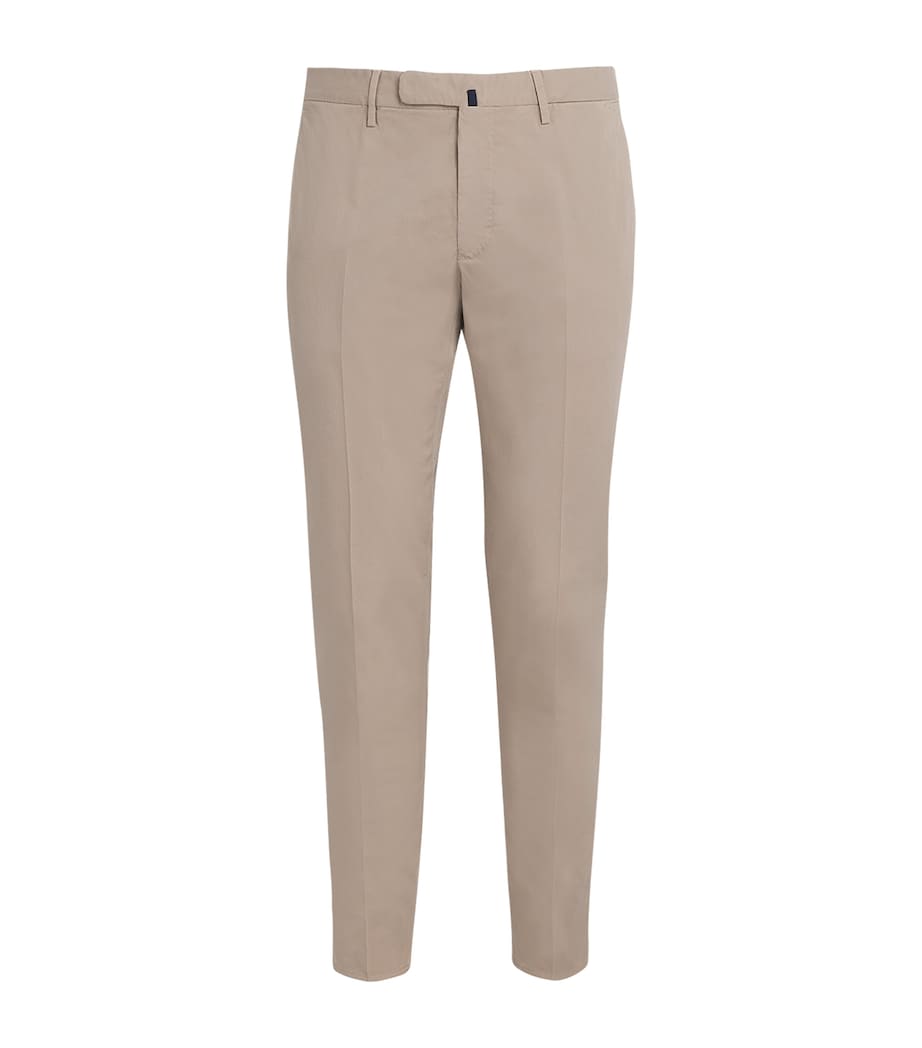 slowear Mens Cotton Royal Batavia Slim Chinos Beige Chiaro Image 1