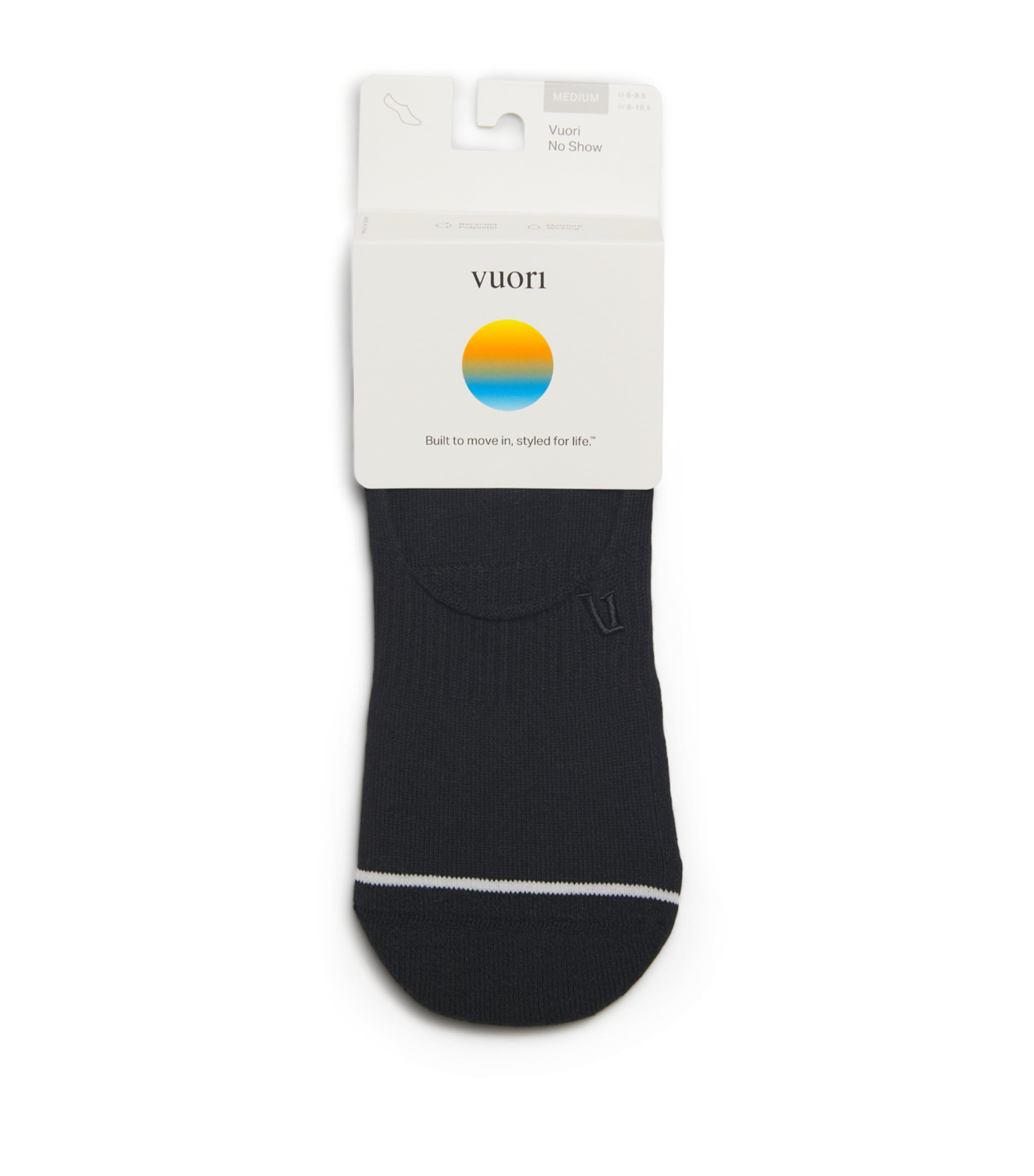 VUORI Mens No Show Performance Socks Black Image 1