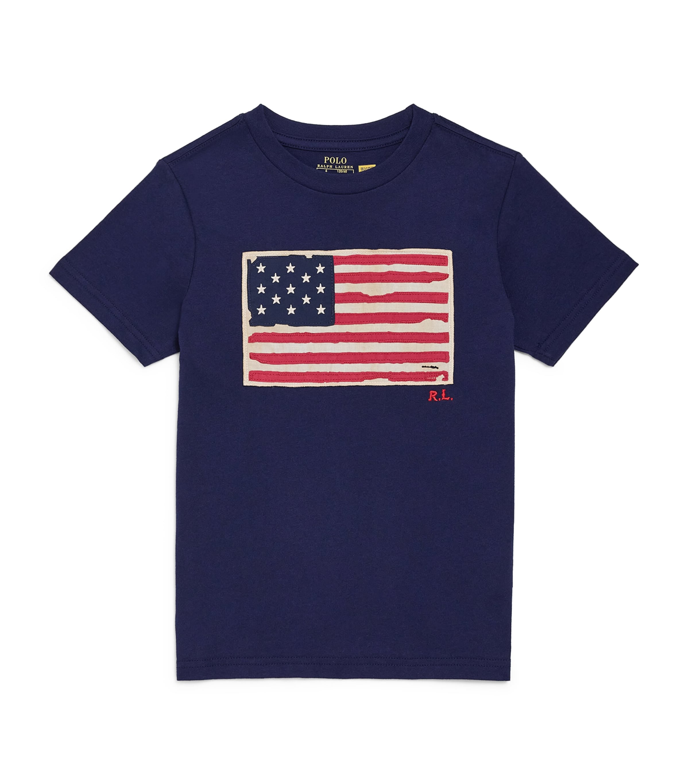 Ralph Lauren Cotton Usa Flag T-shirt In Blue