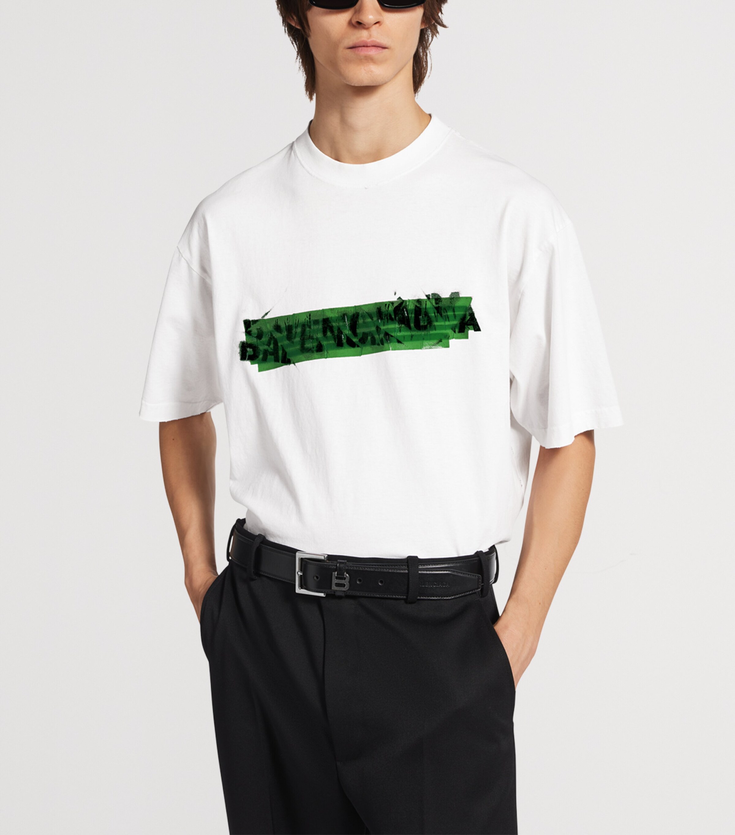 Balenciaga Mens Cotton Messy Spray T-Shirt Image 5