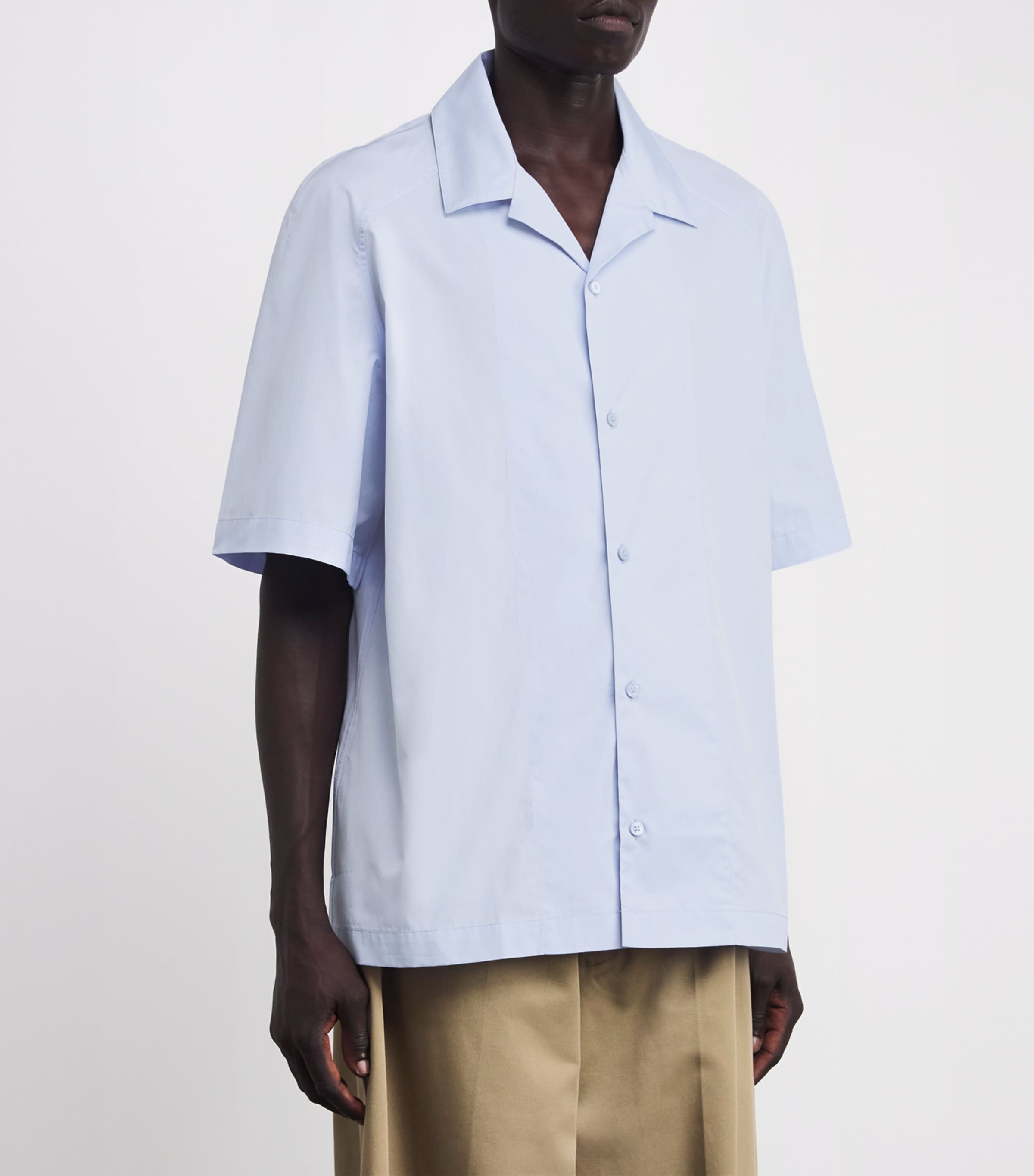 Jacquemus Mens Cotton Signature Shirt J Sig Blue Embro Image 3