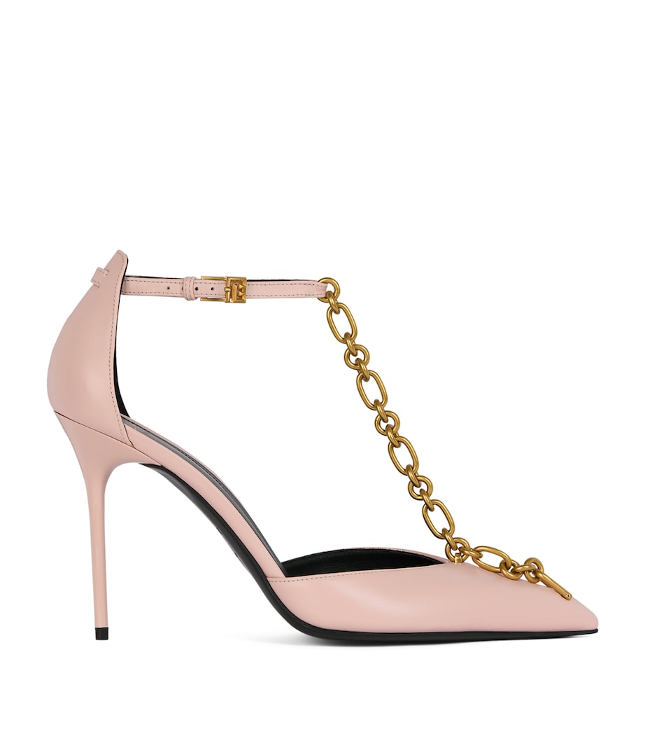 Balmain Calfskin Sync Heeled Sandals 95 Rose Pale Image 1