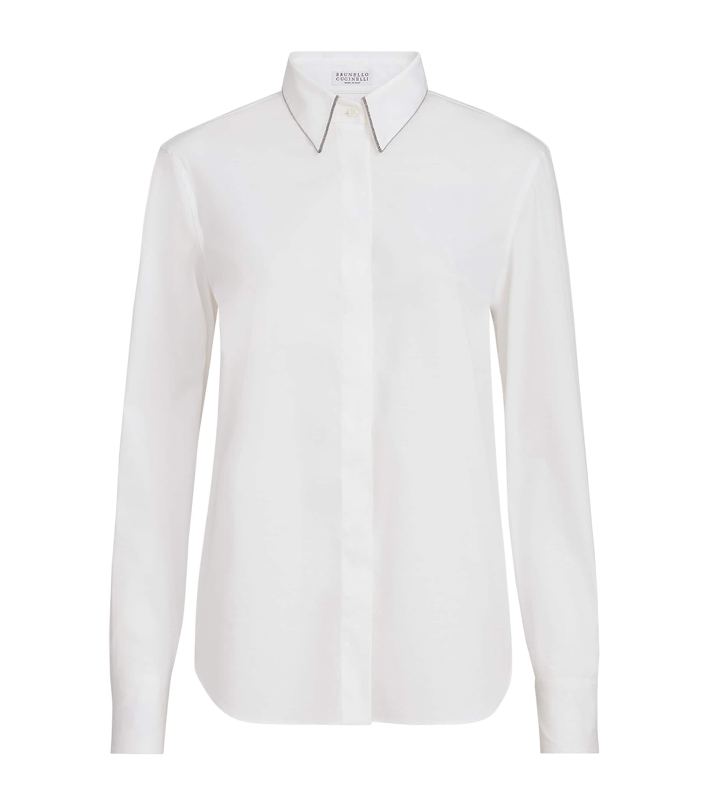 Brunello Cucinelli Womens Stretch-Cotton Poplin Monili Shirt Image 1
