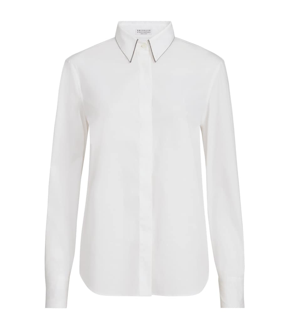 Brunello Cucinelli Womens Stretch-Cotton Poplin Monili Shirt Image 1