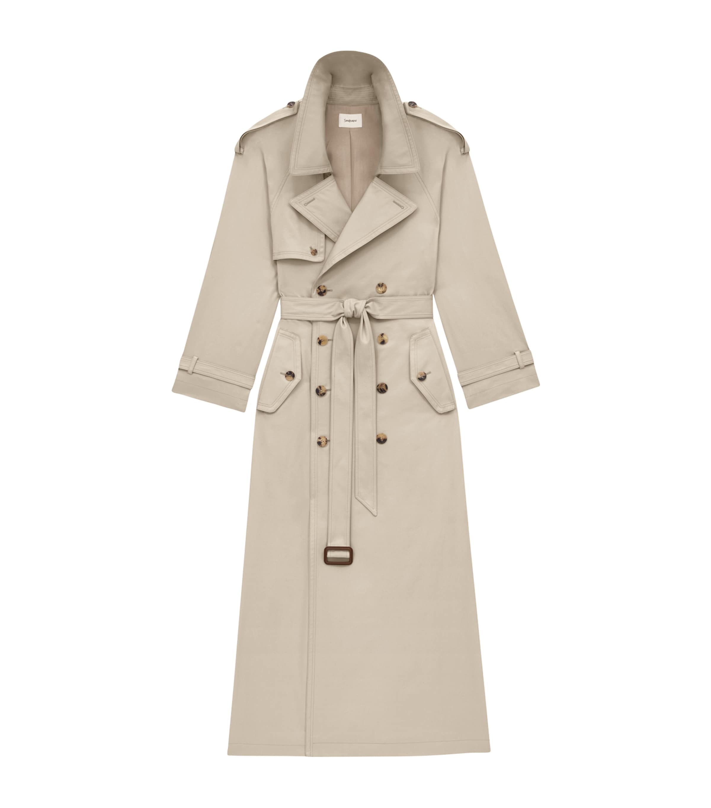 Saint Laurent Womens Cotton Trench Coat Image 2