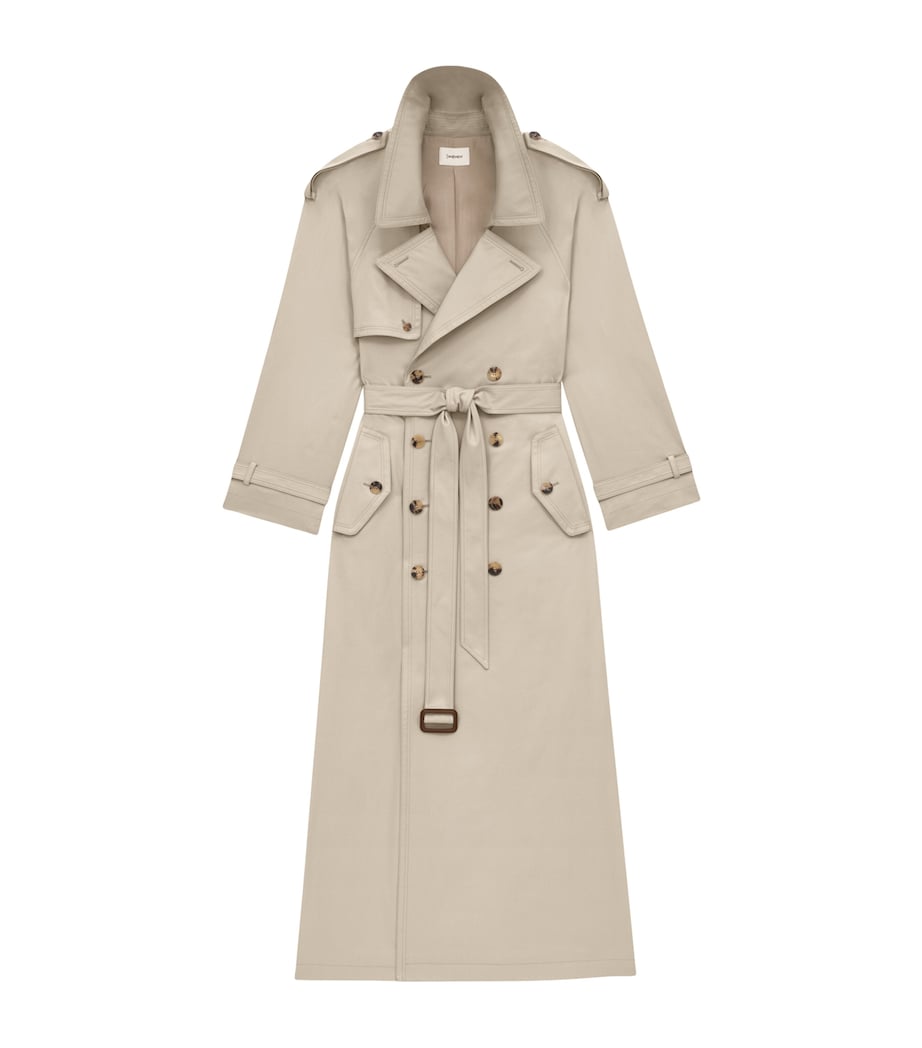 Saint Laurent Womens Cotton Trench Coat Image 2