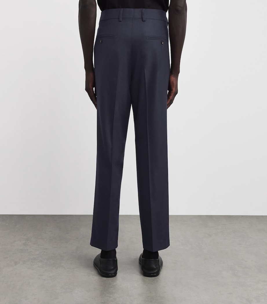 Wool-Blend Suit Trousers 4503 BLK BLU PTTN Image 4