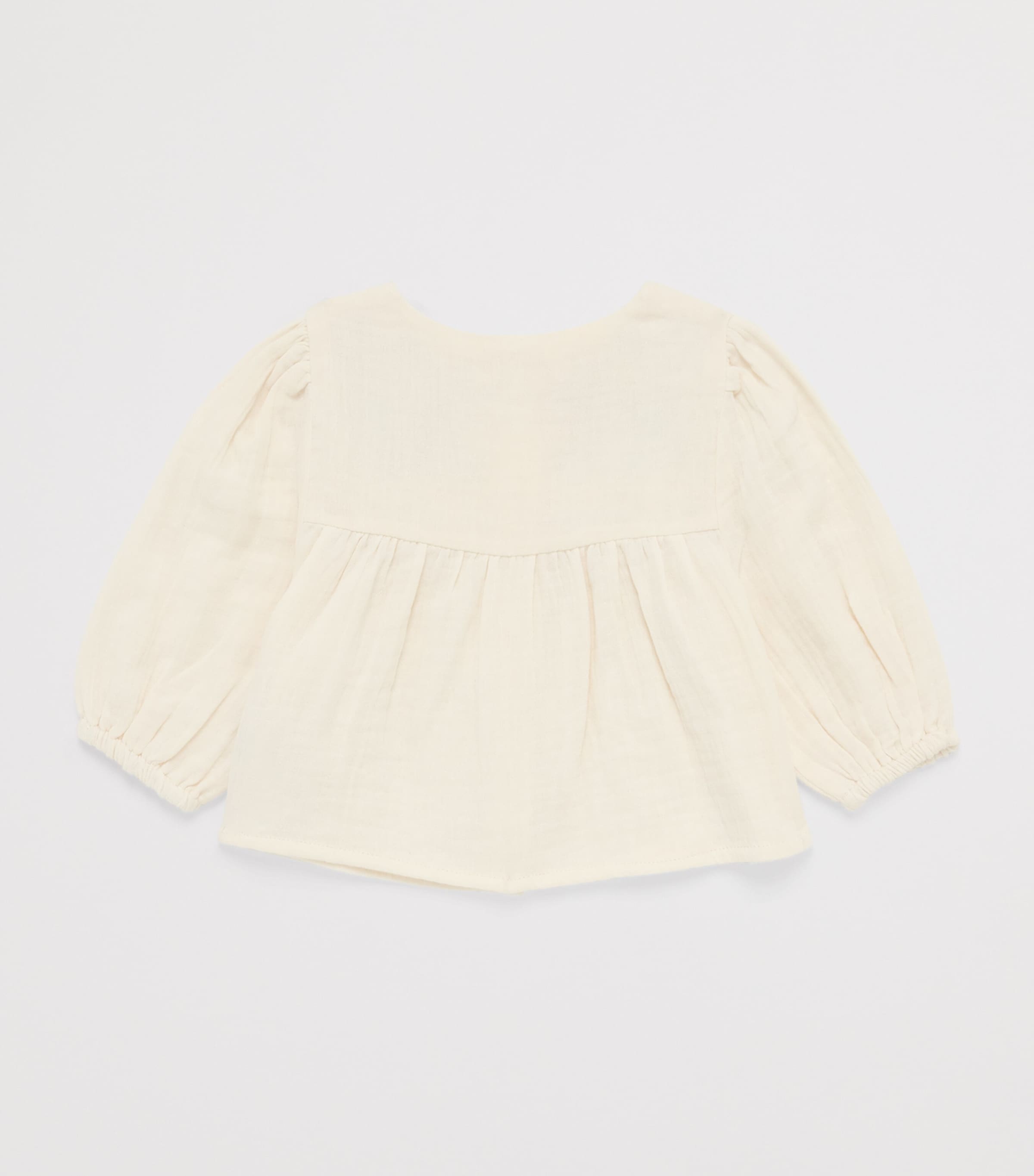 Louise Misha Cotton Embroidered Kirstin Blouse (6-24 Months) Cream Image 2
