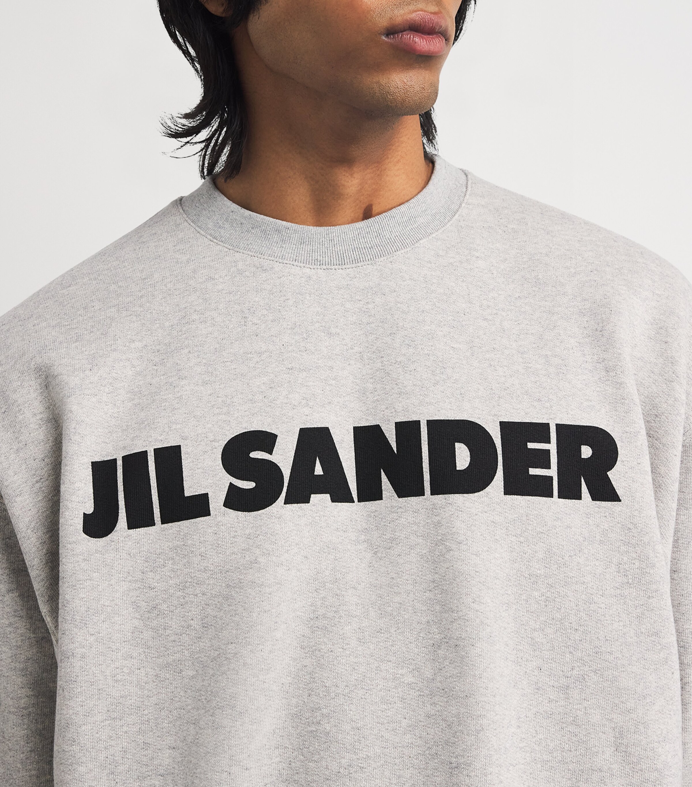 スウェット・トレーナー JIL SANDER Melange Grey Cotton Sweatshirt Organic Cotton Fleece Sweatshirt Grey Melange