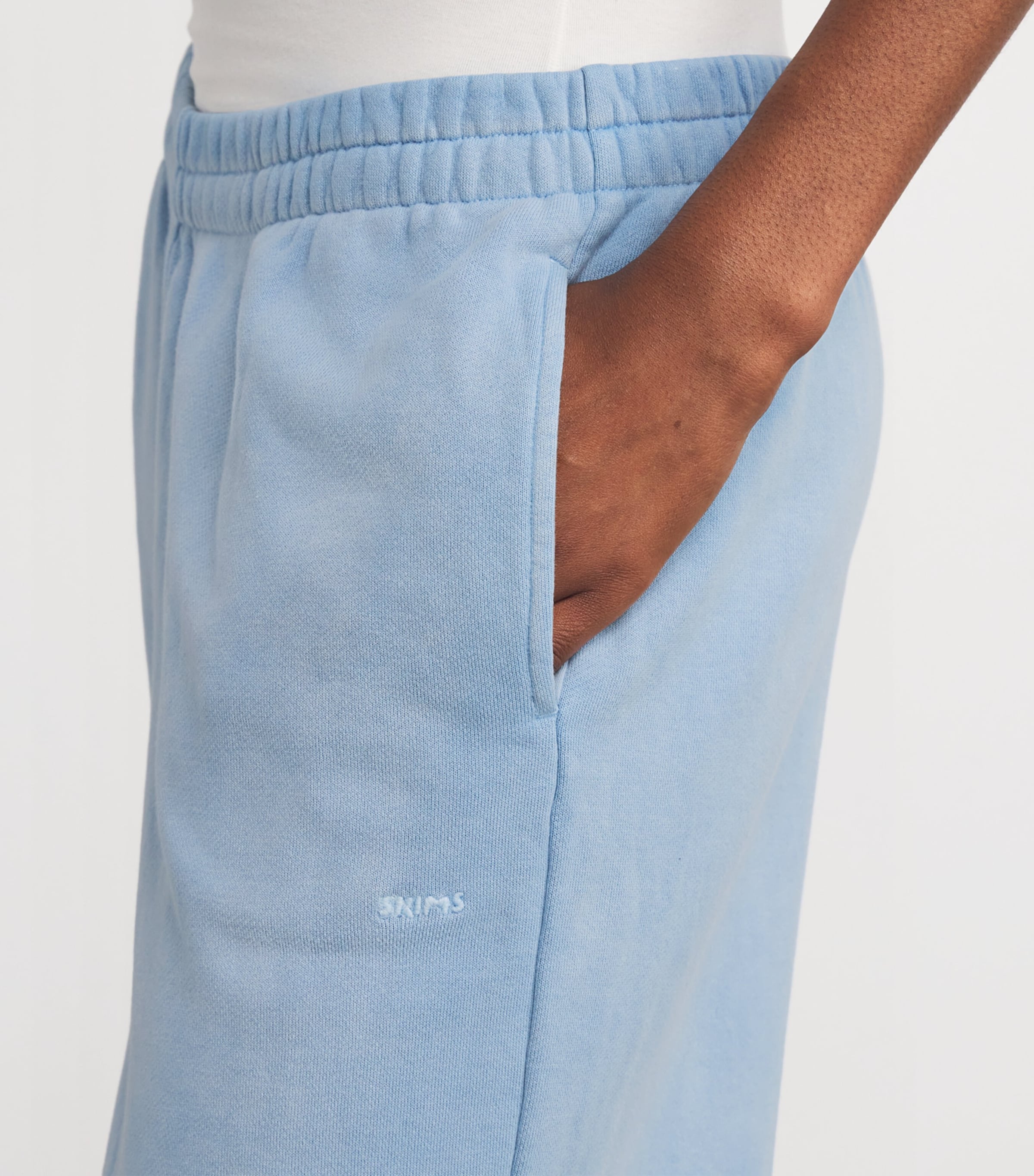 Skims Blue French Terry Low-Rise Sweatpants Harrods UK