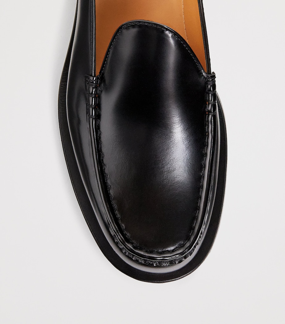 Leather Loafers 990-BLACK Image 5