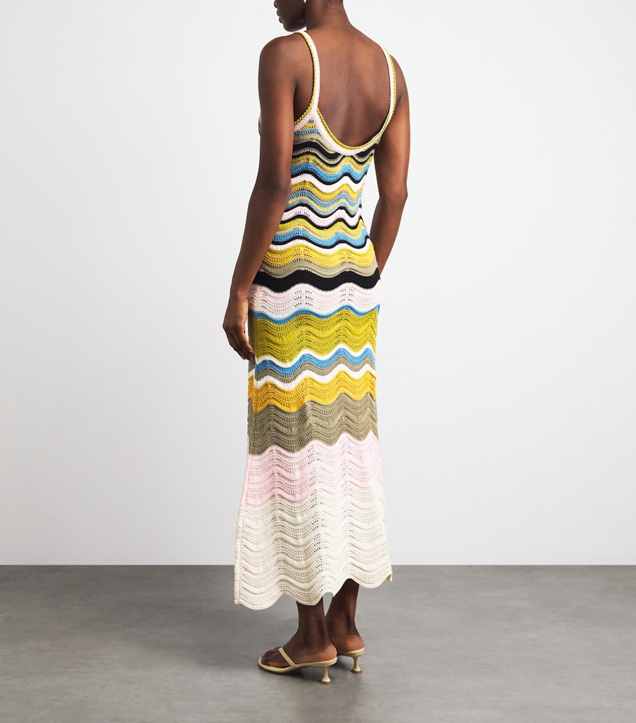 La Doublej Womens Cotton Knitted Chevron Midi Dress Mltclr Image 4