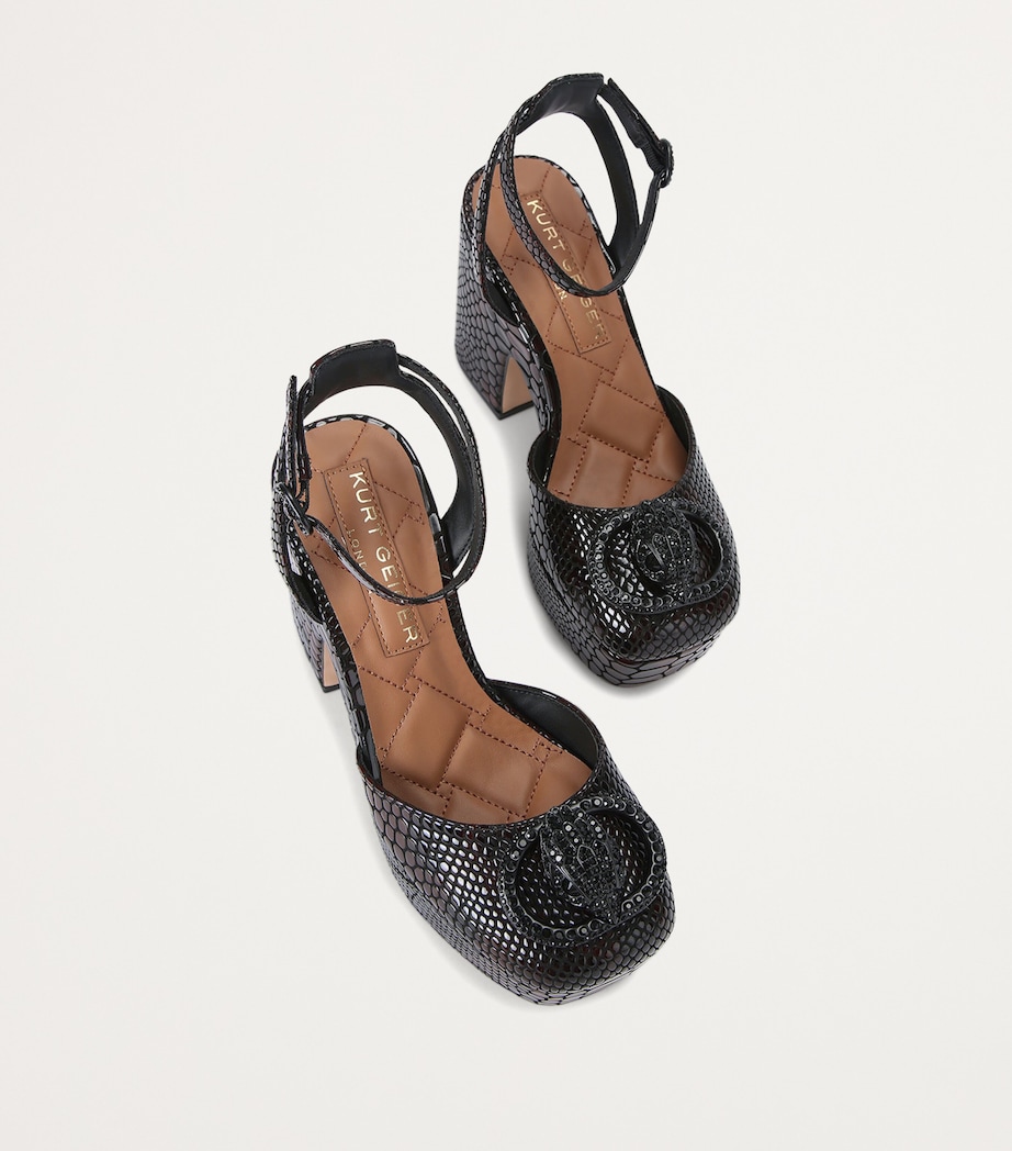 Kurt Geiger London Snake-Effect Chelsea Platform Heels Blk/brown Image 3