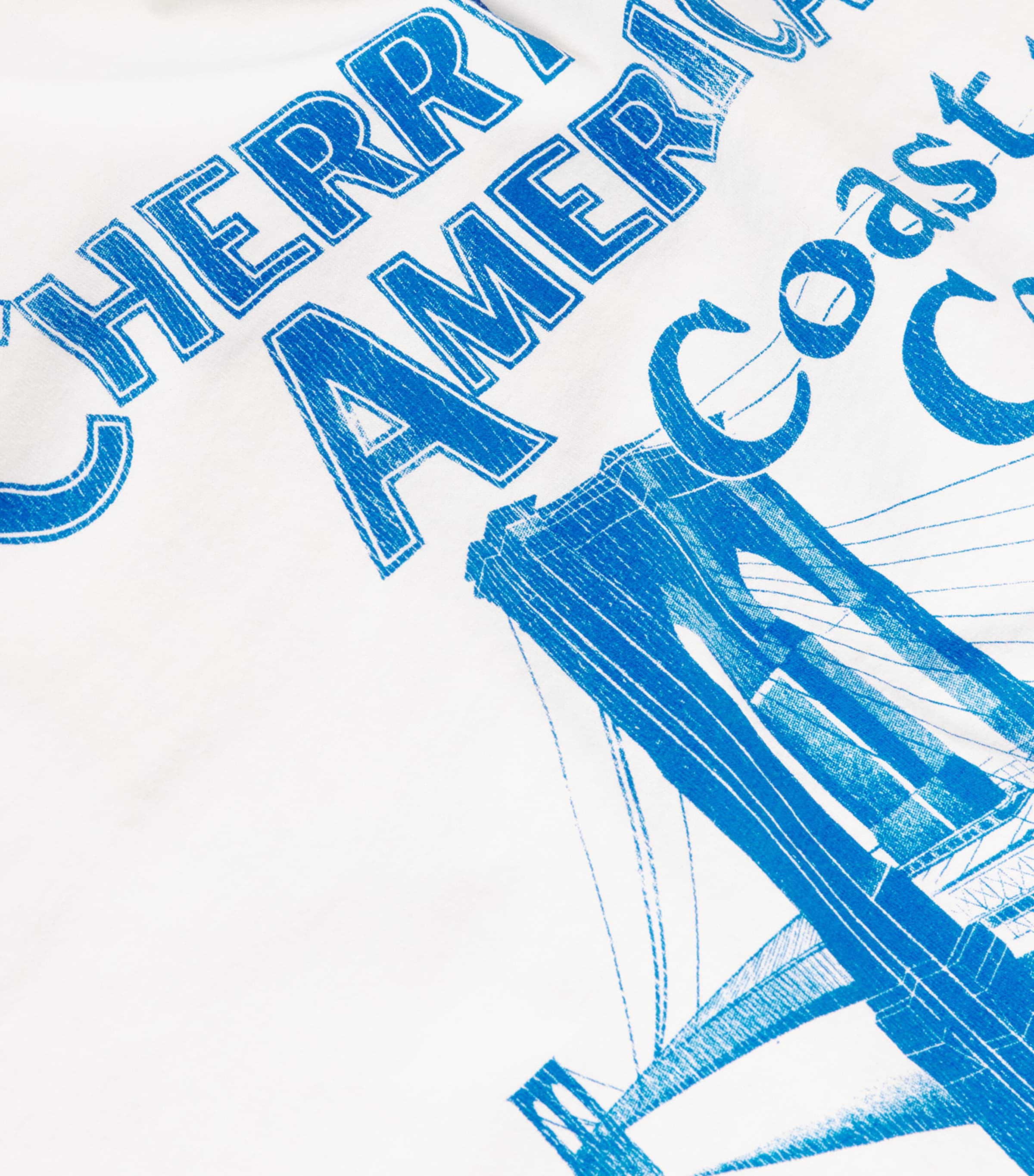 Cotton Logo Print Coast to Coast T-Shirt VINTAGE WHITE Image 5