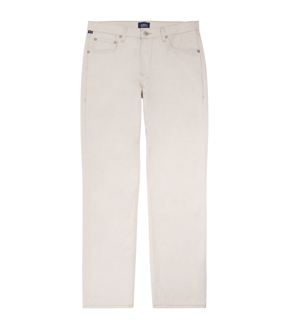 Citizens of Humanity Mens Cotton-Linen Elijah Straight Jeans Natural Image 1