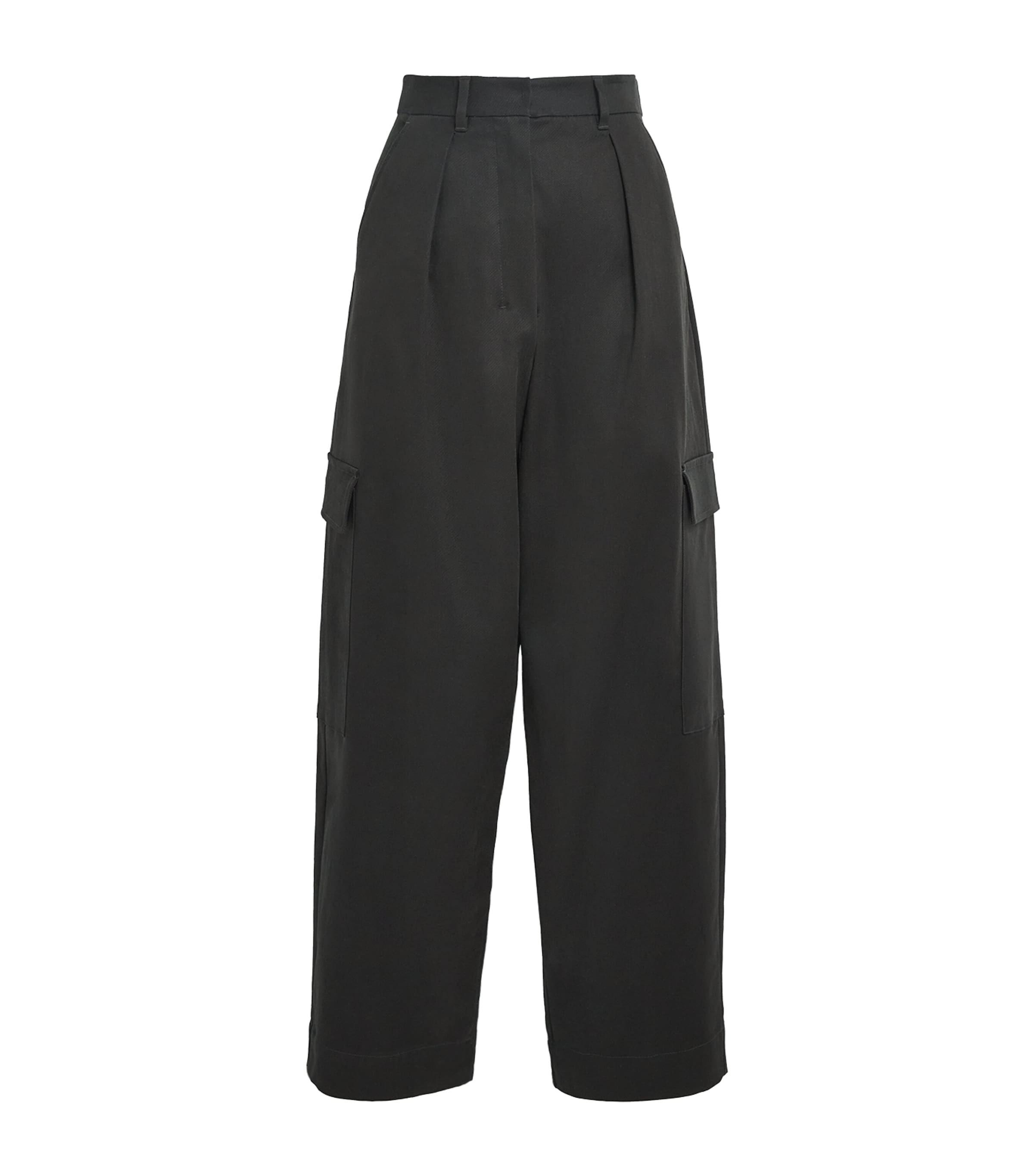 Wide-Leg Cargo Trousers GREEN Image 1