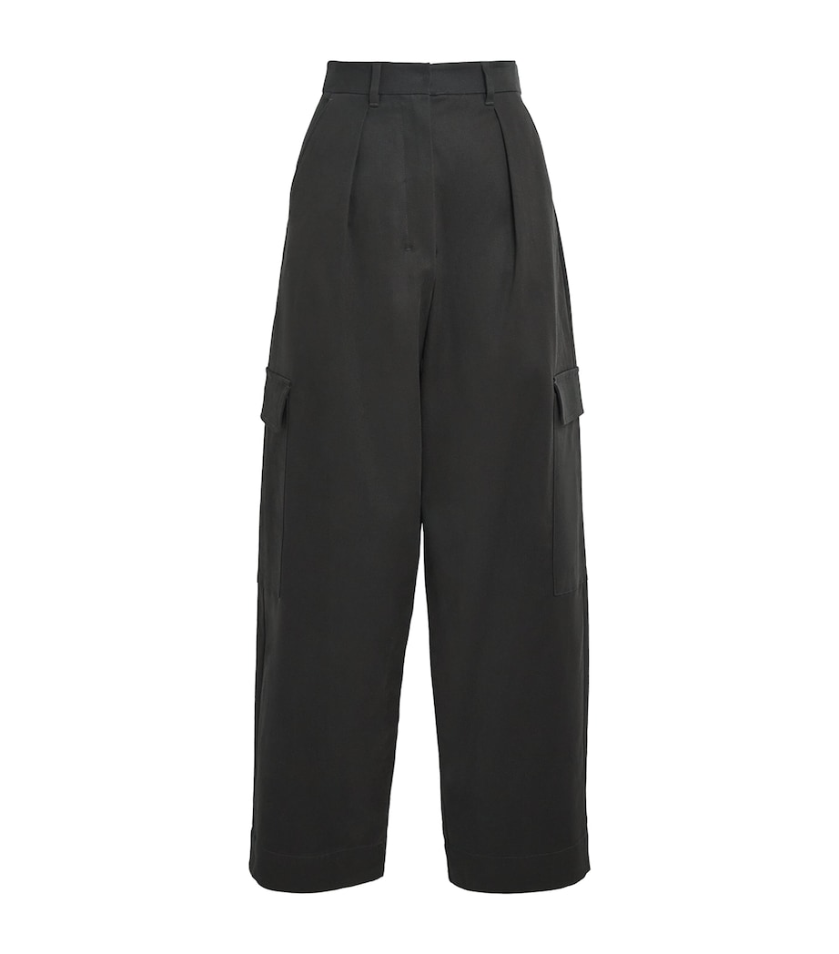 Wide-Leg Cargo Trousers GREEN Image 1