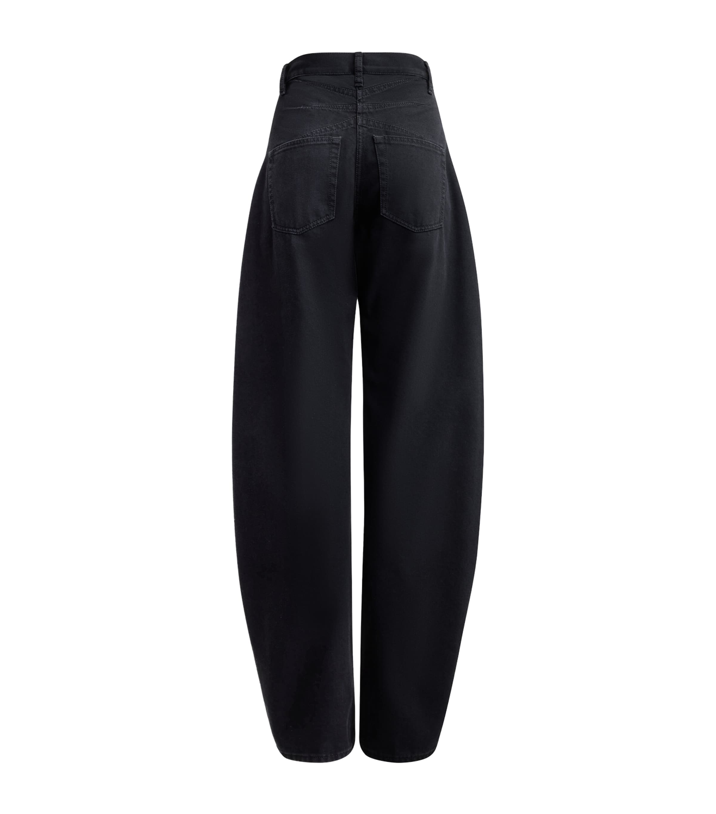 Alaïa Womens Round Wide-Leg Jeans Noir Alaia Image 2