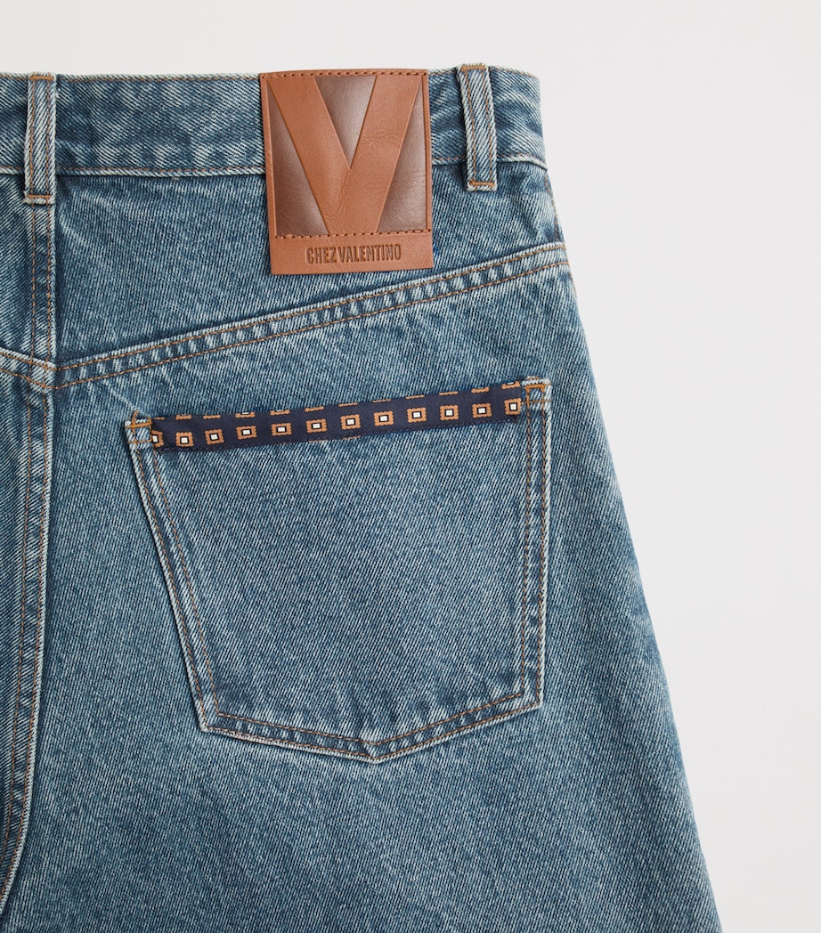 Bandana-Trim Wide-Leg Jeans 558 Image 6