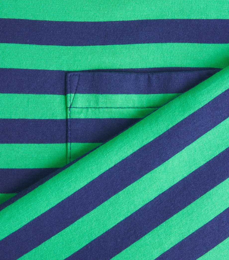Polo Ralph Lauren Mens Cotton Stripe Classic Fit T-Shirt Ss Emerald/drk Coblt Image 6