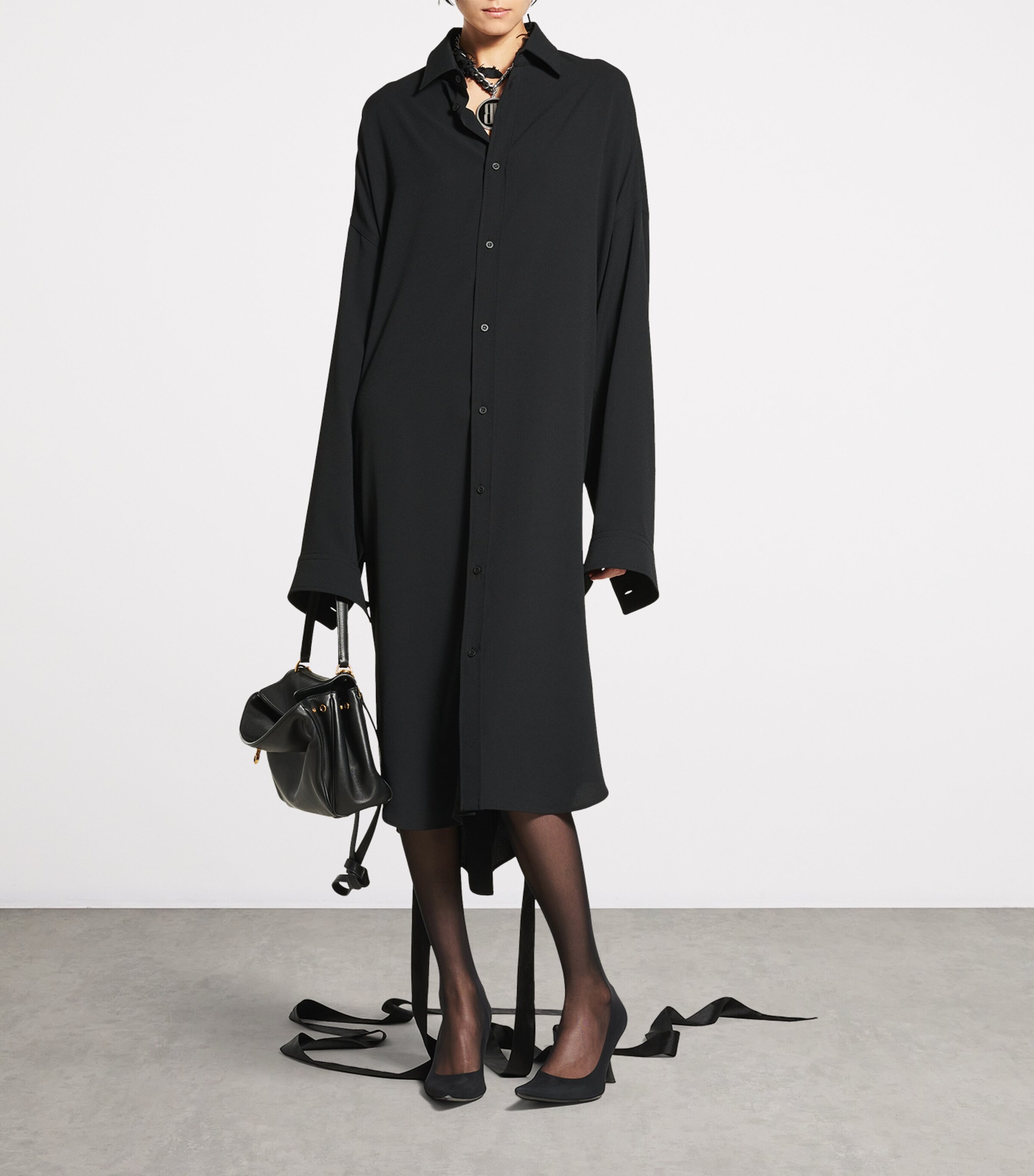 ●送料込●BALENCIAGA●long-sleeved shirt dress BALENCIAGA Stretch-jersey maxi shirt dress | NET-A-PORTER
