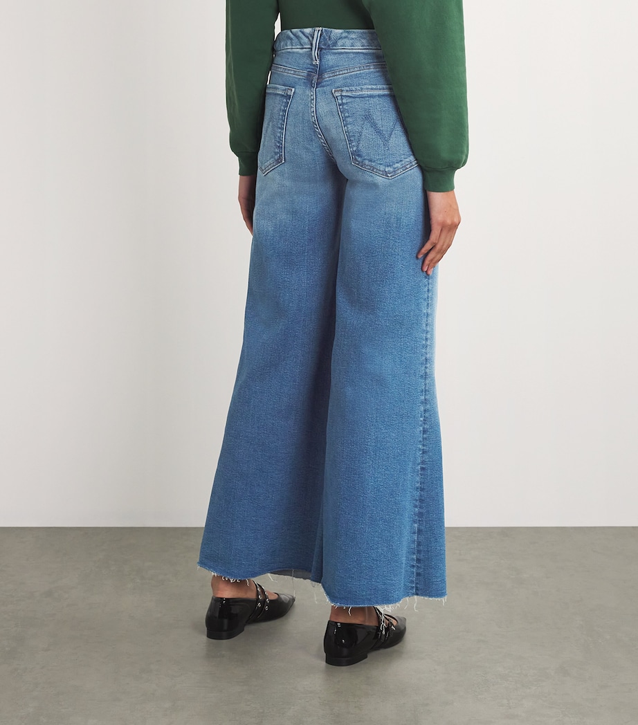 MOTHER Womens The Lil Roller Fray Wide-Leg Jeans Work Hard Play Hard Image 4