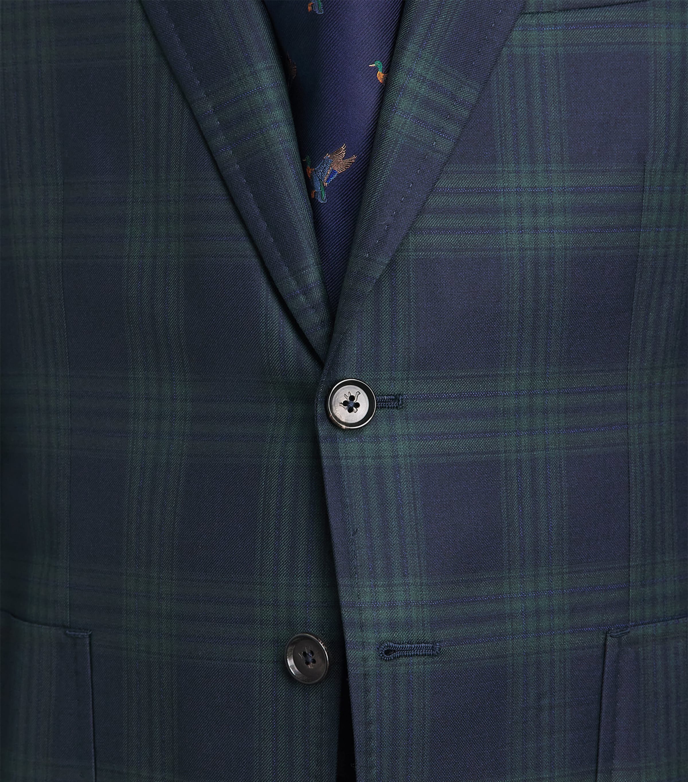 Isaia Mens Wool Check Capri Blazer Image 3