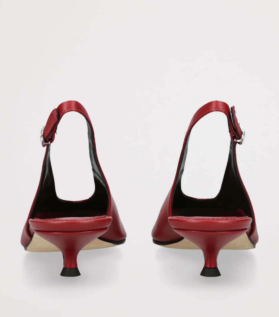 Leather Camila Slingback Pumps 35 RED Image 2