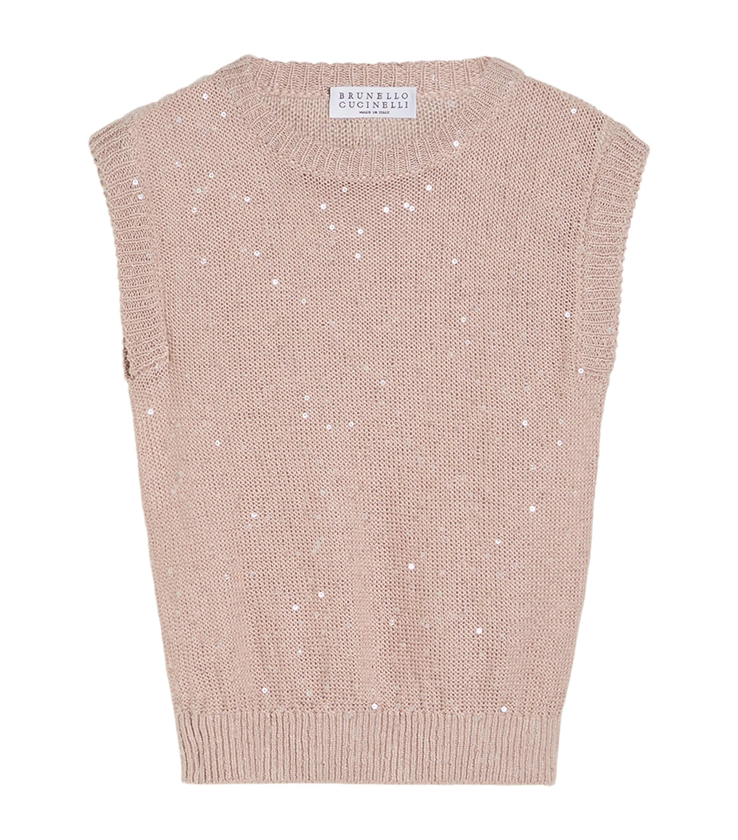 Brunello Cucinelli Kids Linen-Silk Knit Vest (4-6 Years) Image 1
